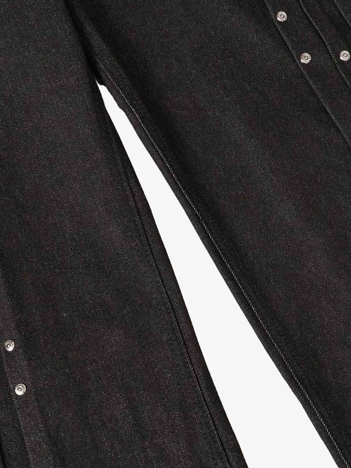 Studded Pleat Wide Leg Denim Jeans - 2606 - Image 6