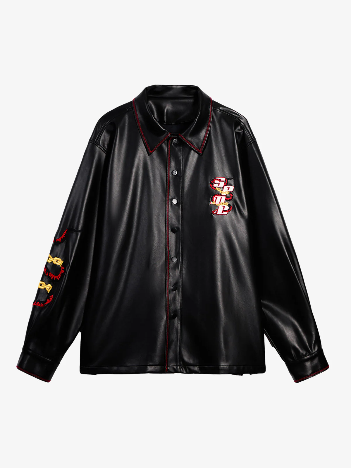 Original Embroidered Leather Shirt - Image 11