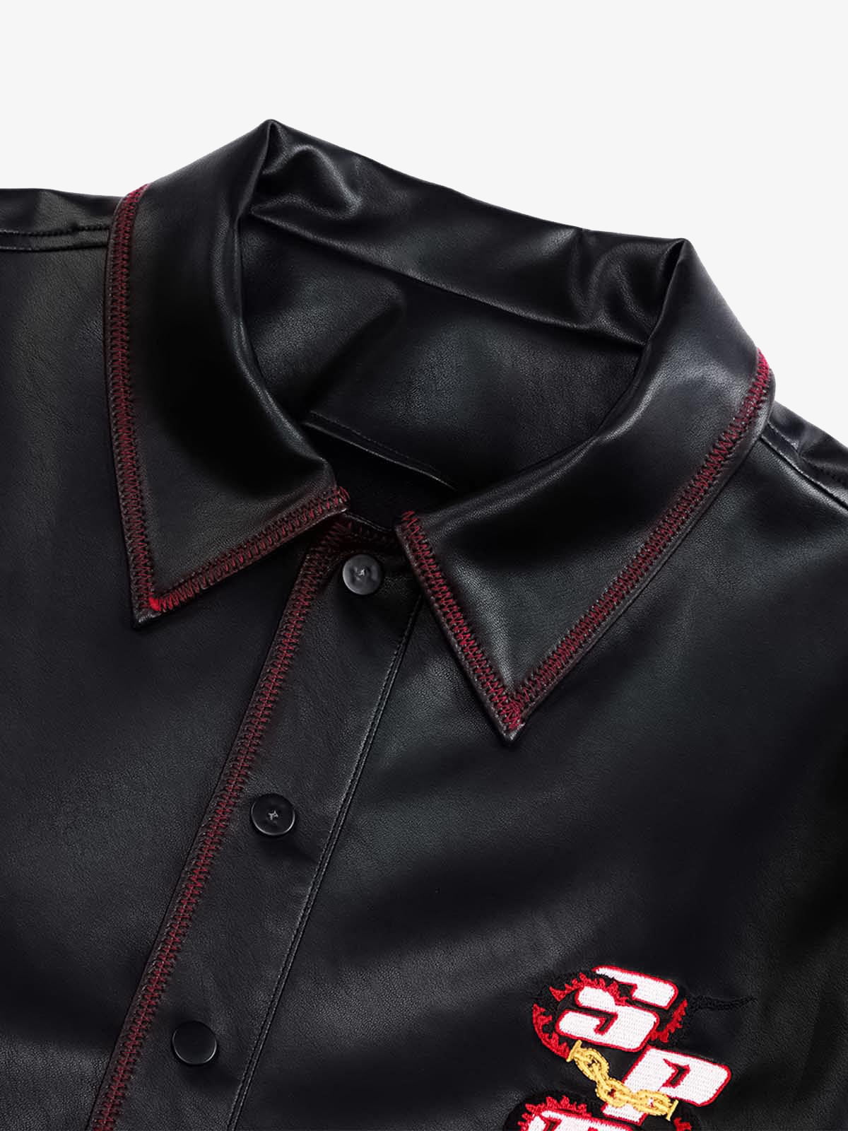 Original Embroidered Leather Shirt - Image 14