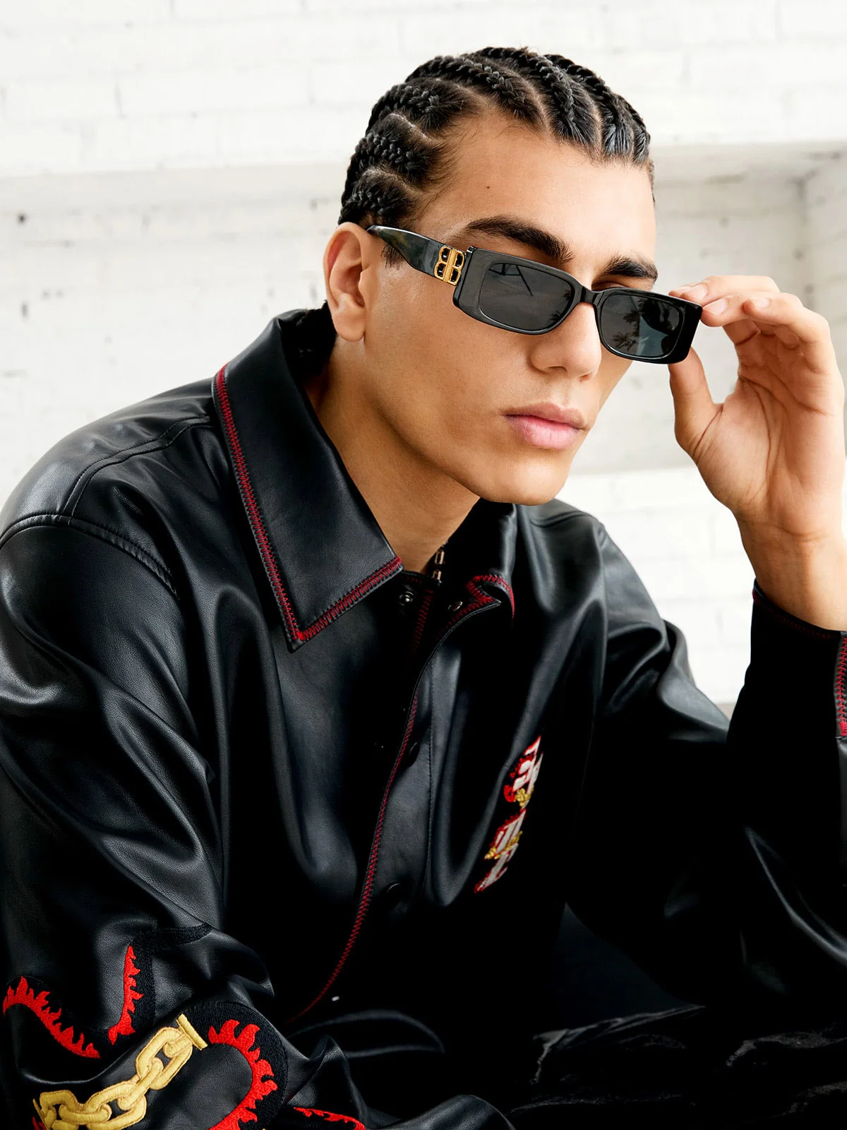 Original Embroidered Leather Shirt - Image 3
