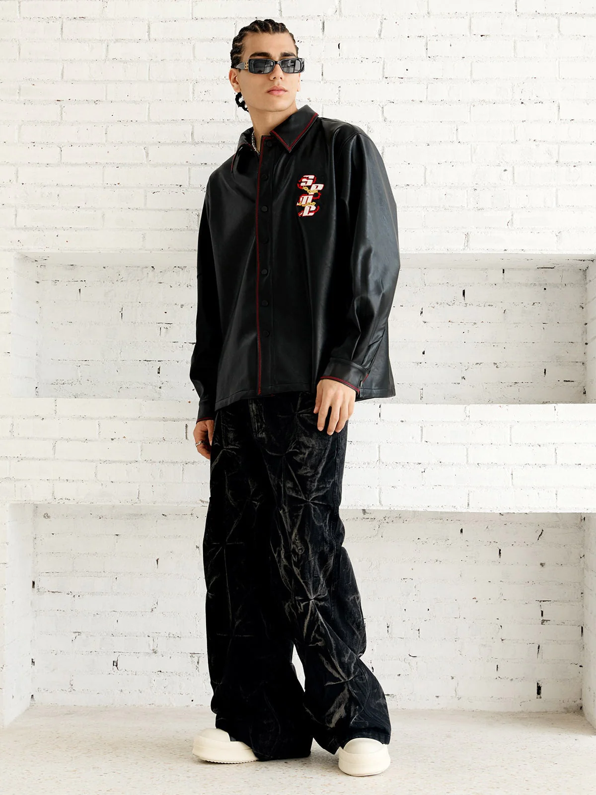 Original Embroidered Leather Shirt - Image 6