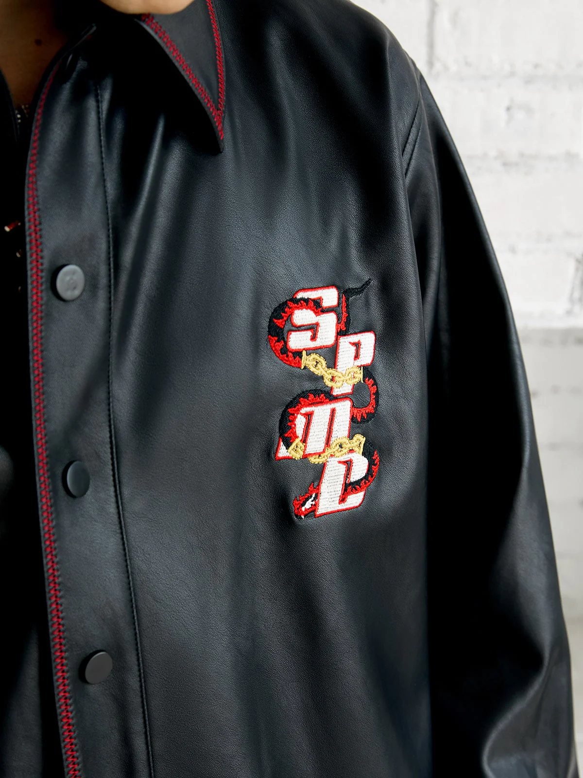 Original Embroidered Leather Shirt - Image 7