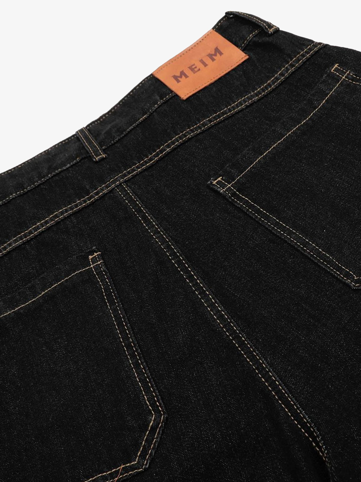 Contrast Stitched Patch Pocket Denim Jorts - Image 3