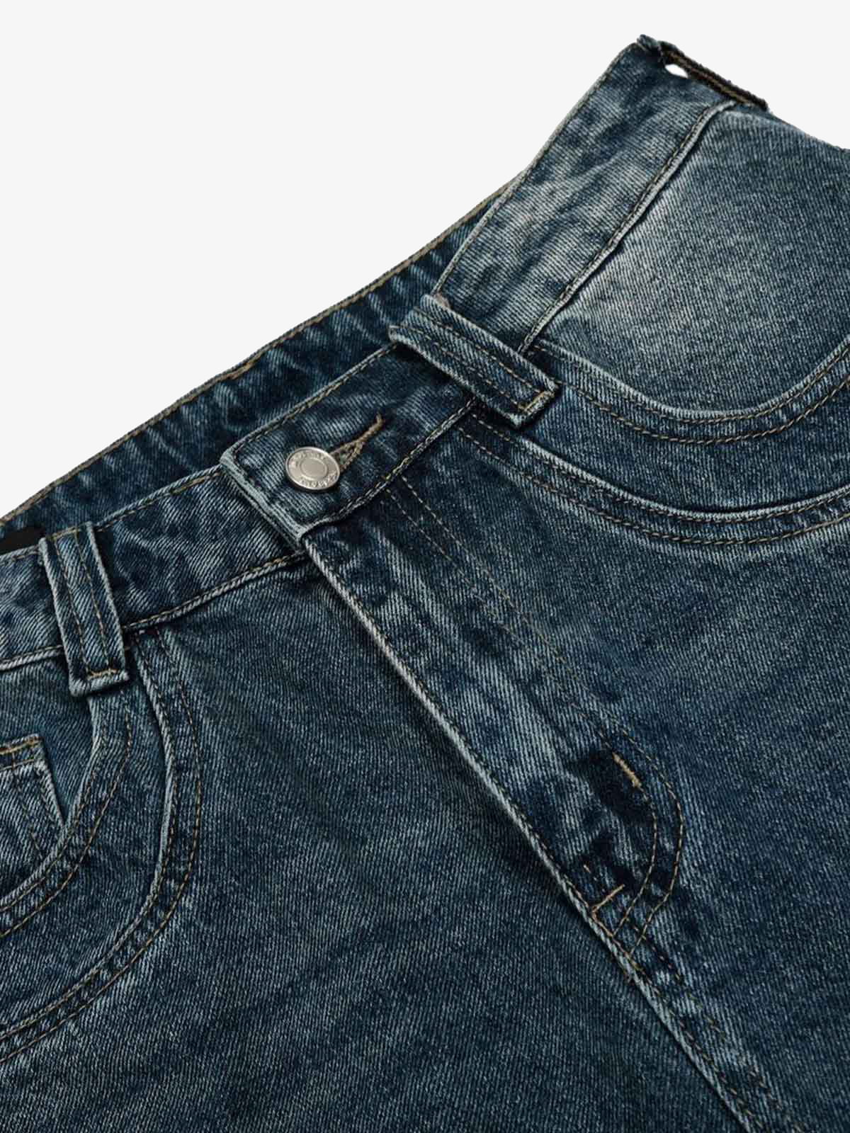 Washed Studded Denim Jorts - Image 4