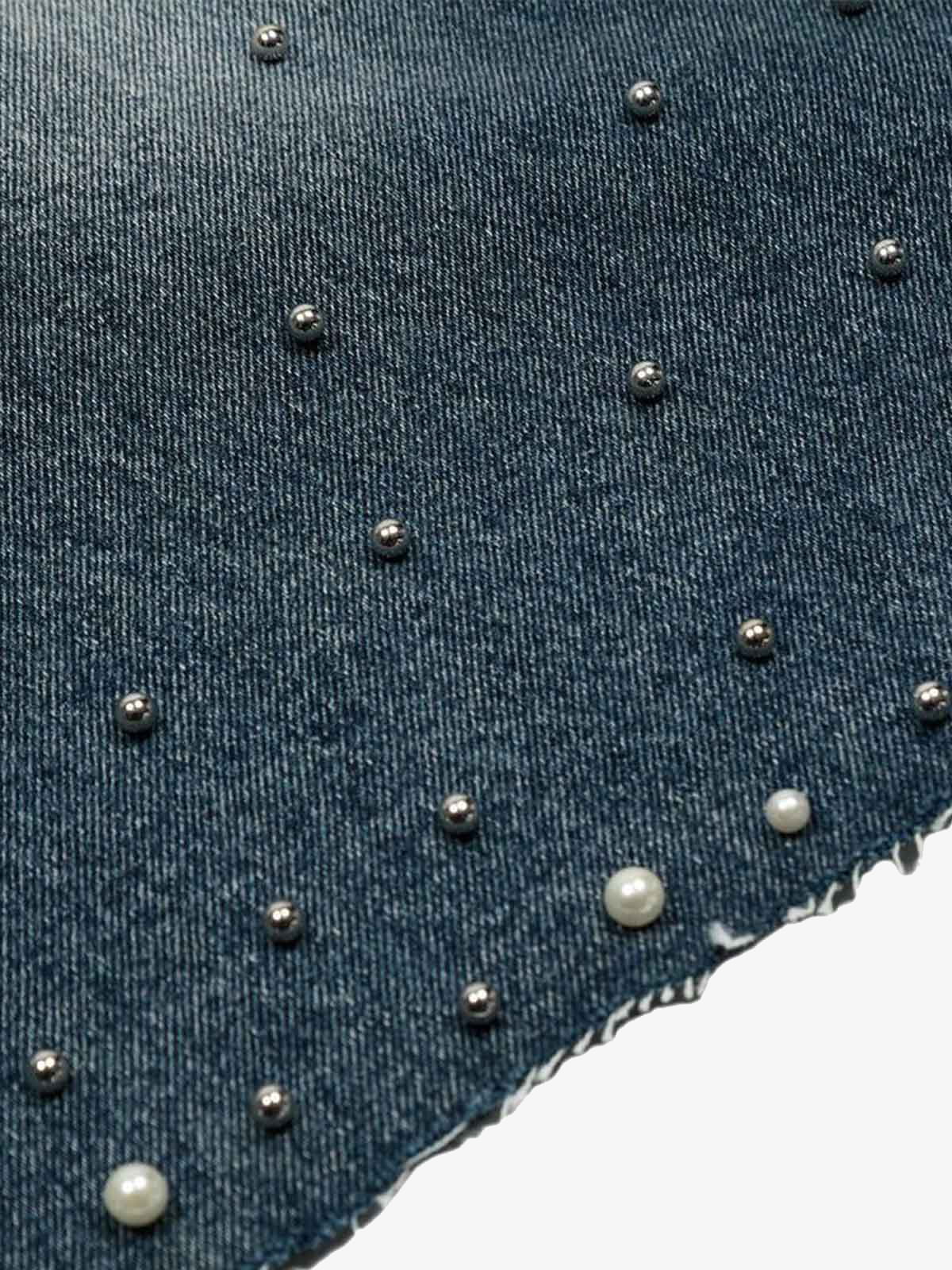 Washed Studded Denim Jorts - Image 6