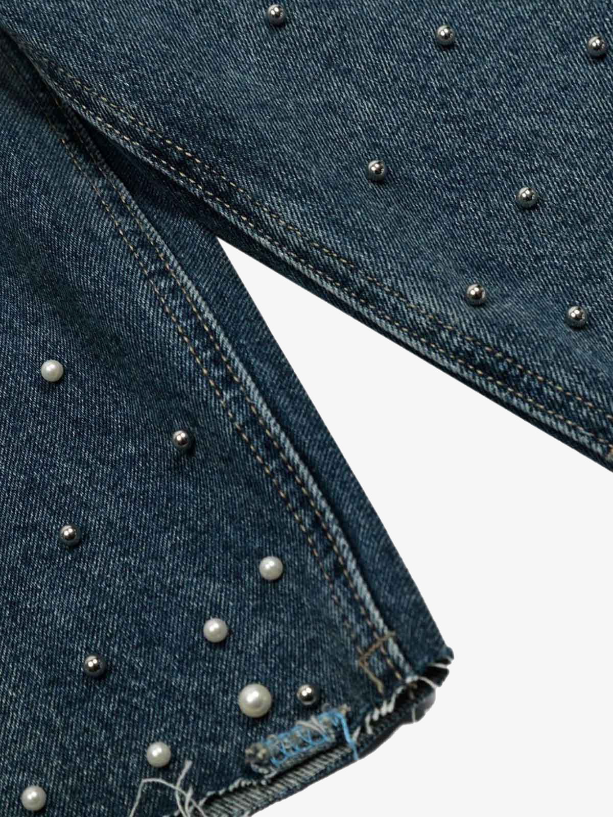 Washed Studded Denim Jorts - Image 7