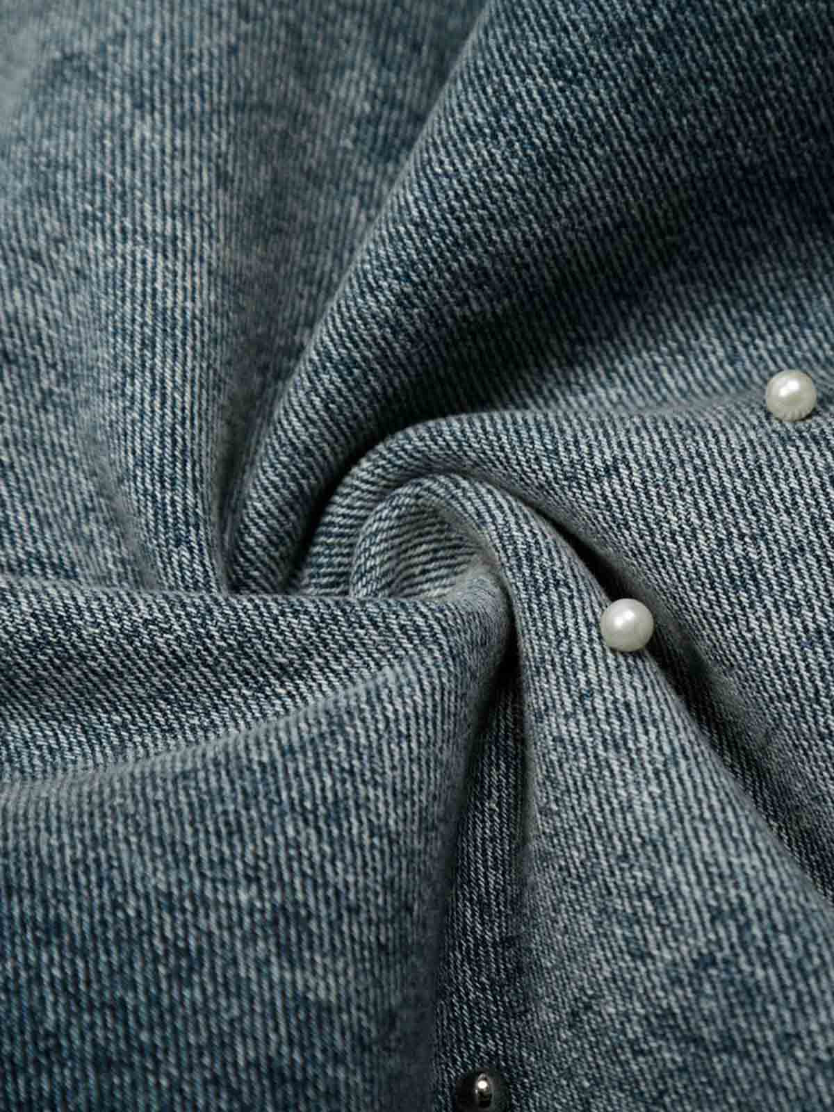 Washed Studded Denim Jorts - Image 8