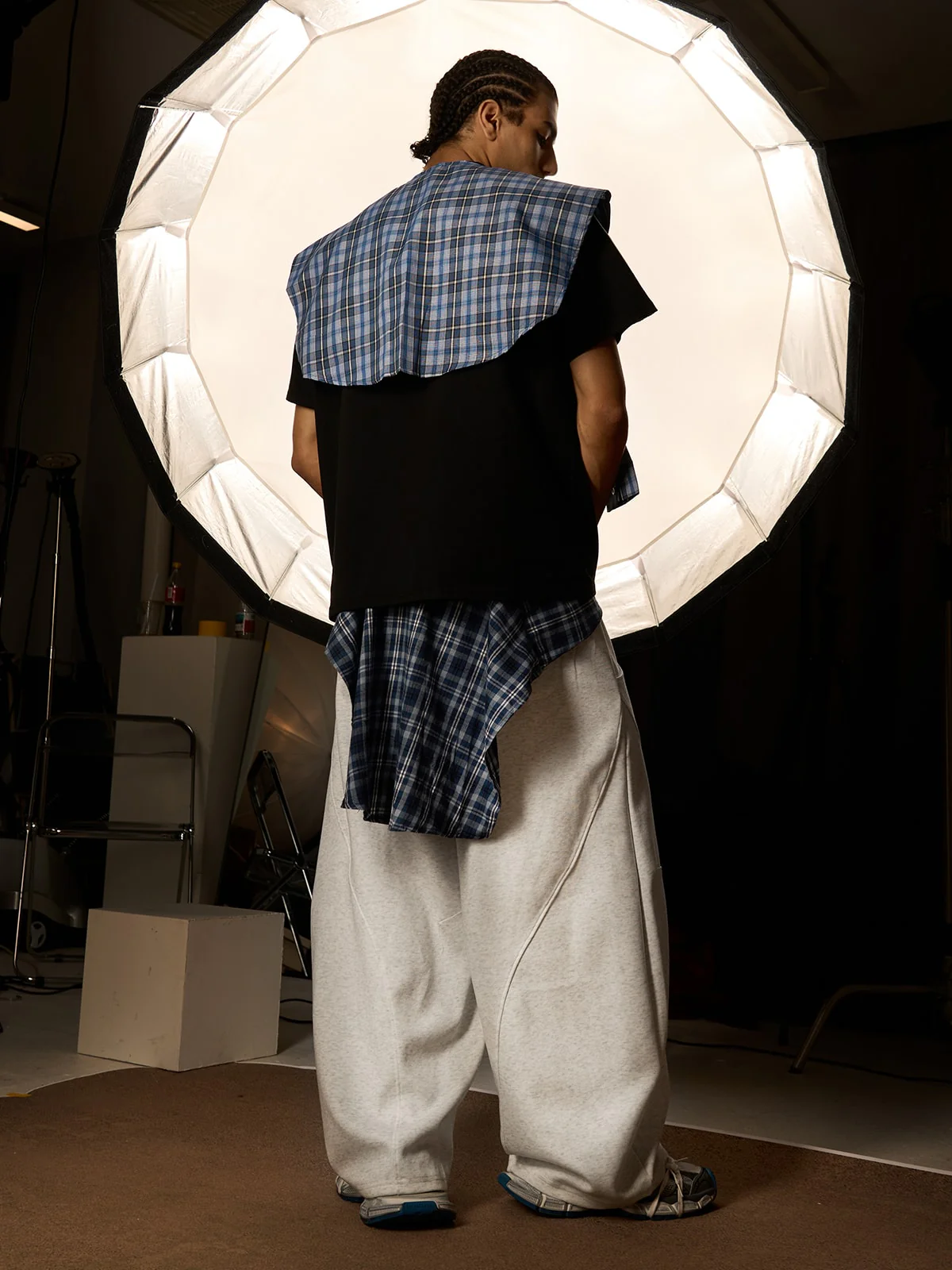 Plaid Belt Barrel Pants - Image 6
