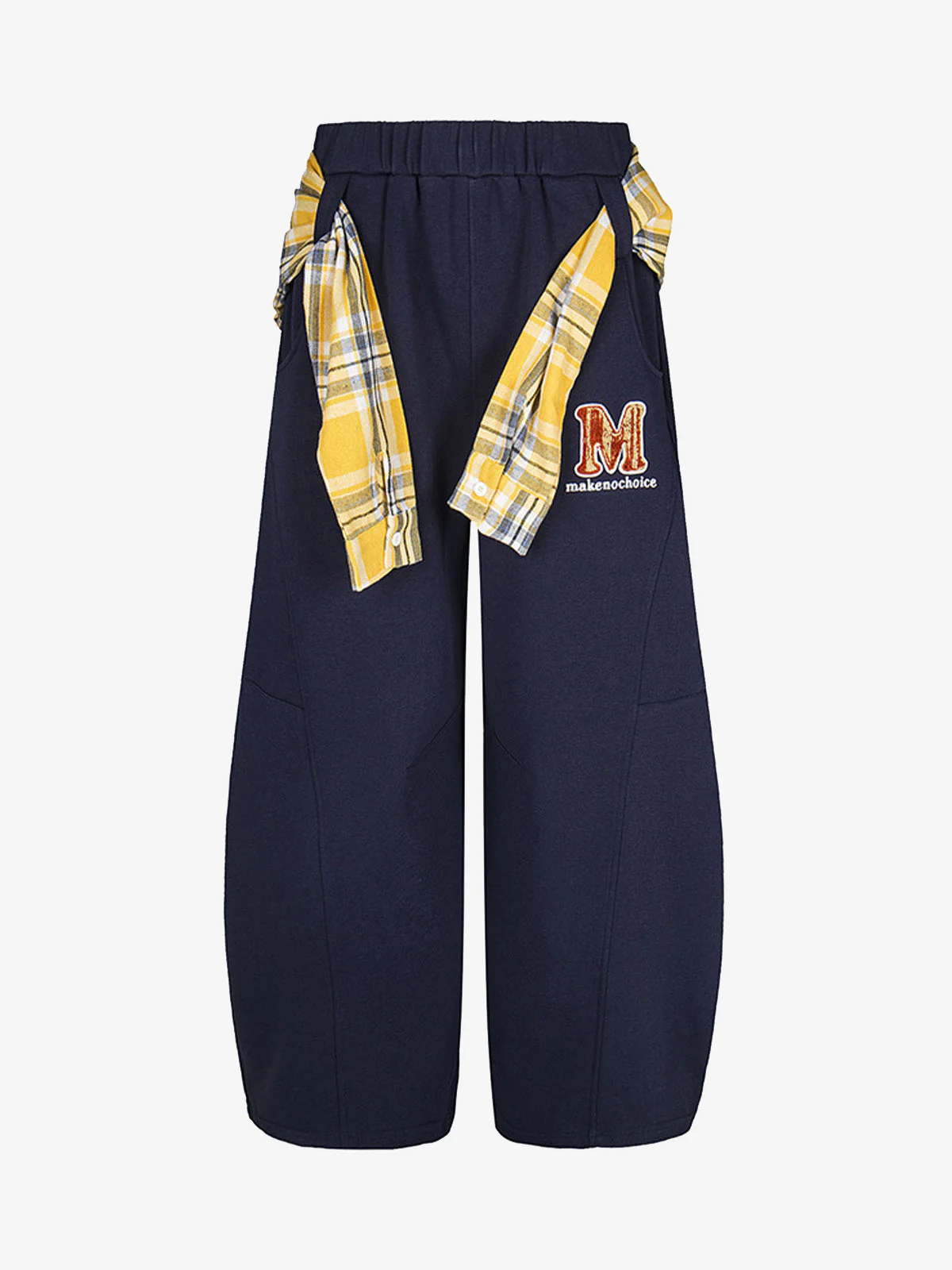 Plaid Belt Barrel Pants - Image 9
