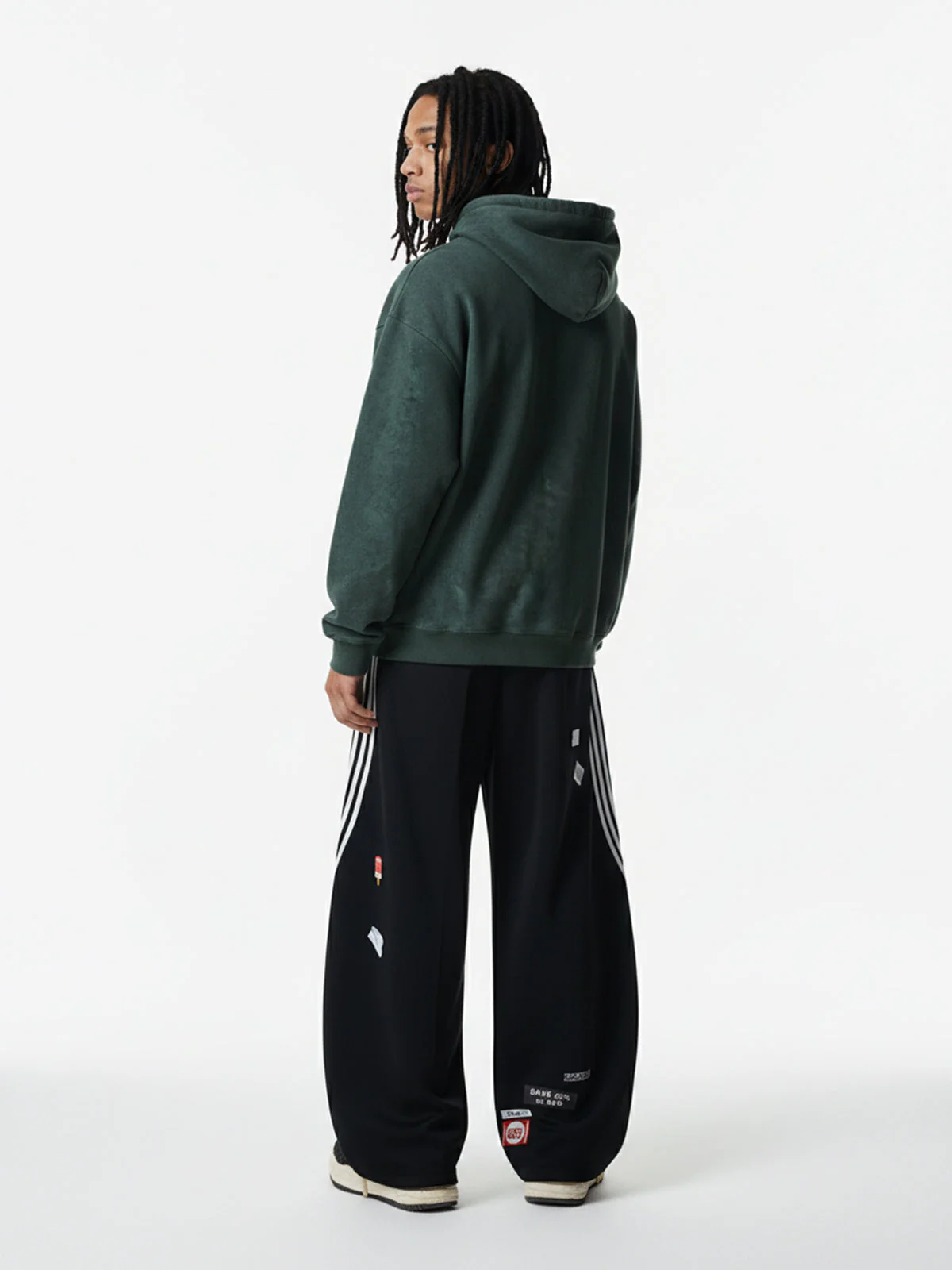 Suede Letter Embroidered Cropped Zip-Up Hoodie - Image 8