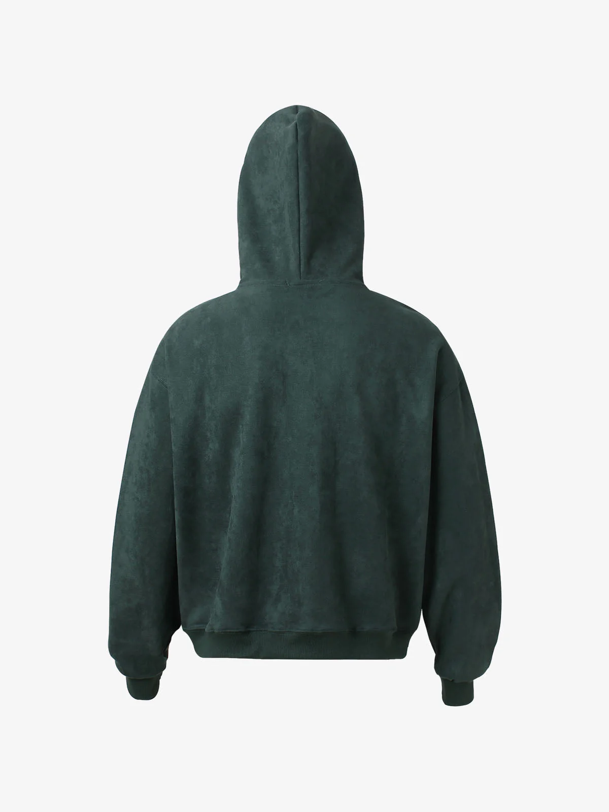 Suede Letter Embroidered Cropped Zip-Up Hoodie - Image 9