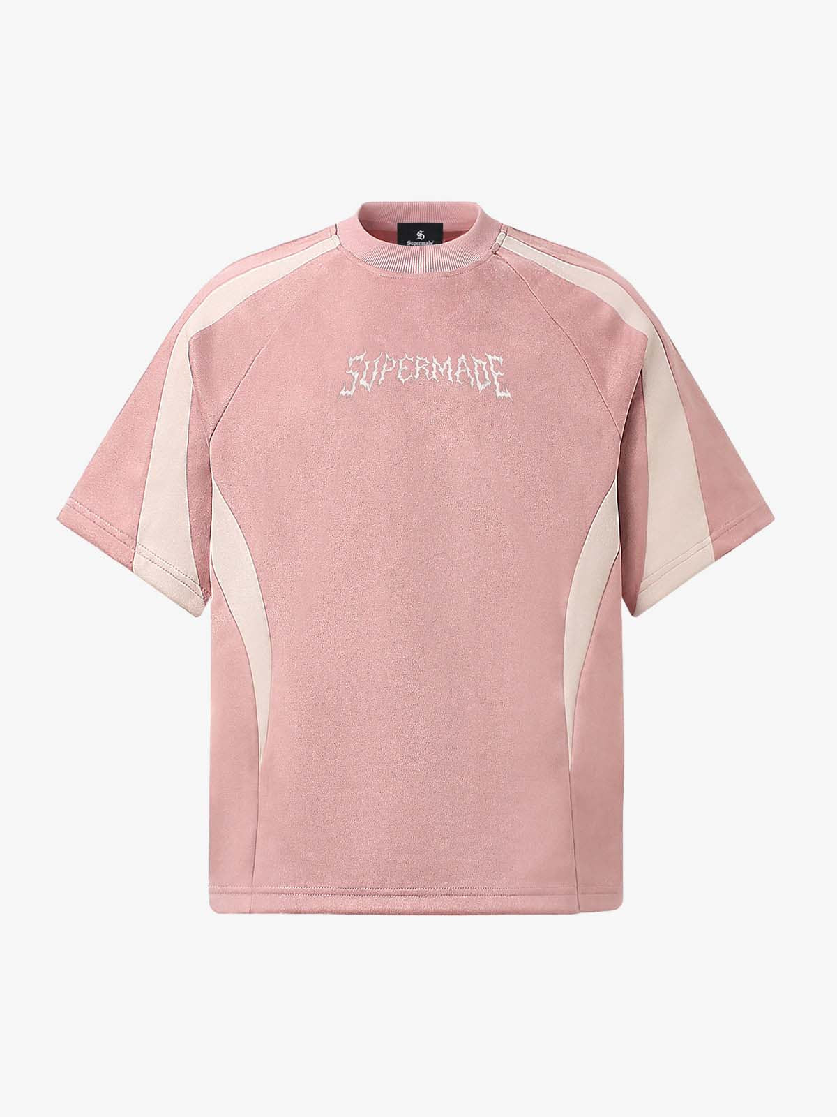 Suede Panel Embroidered Logo Short Sleeve T-Shirt - Image 6