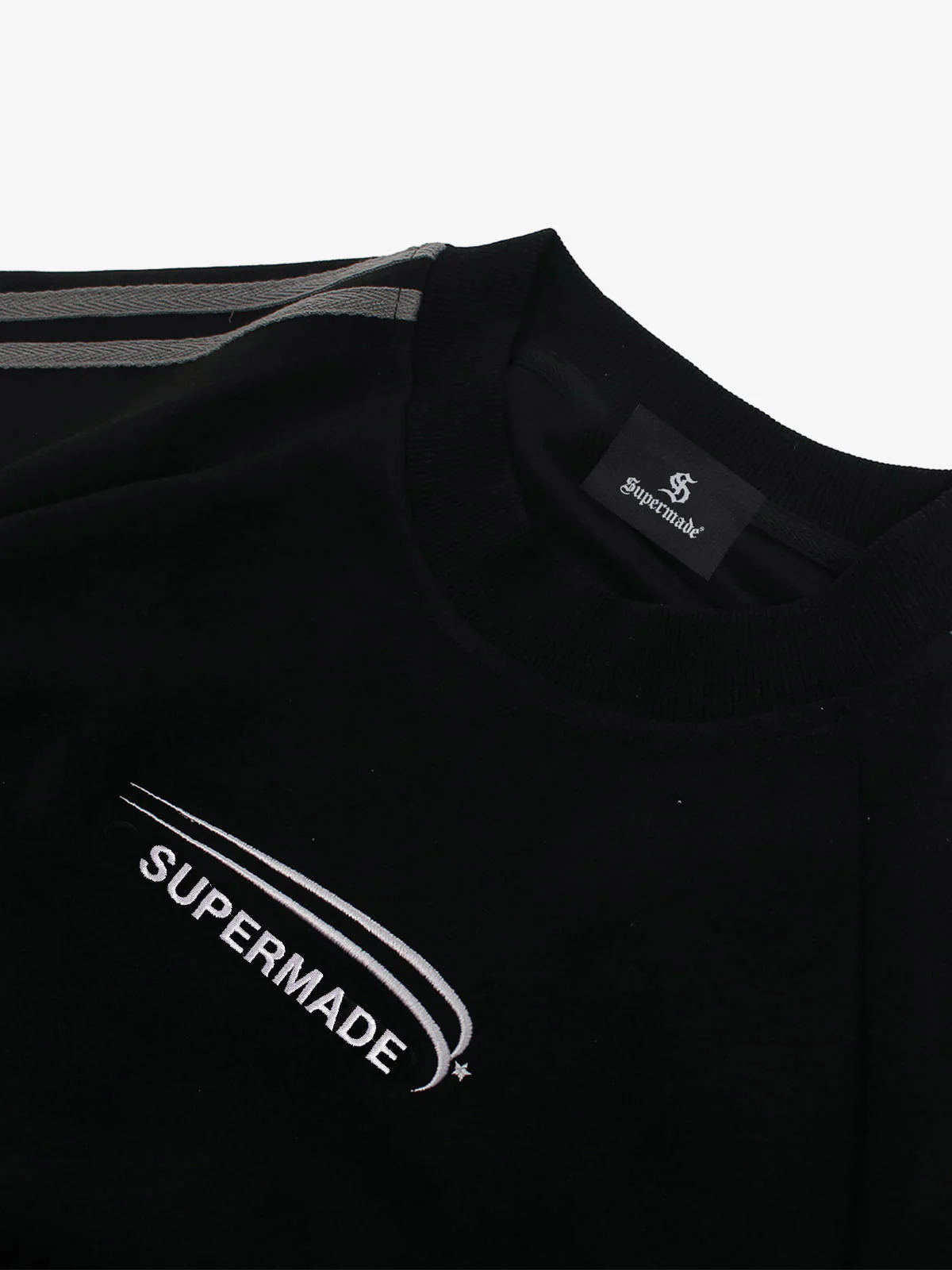 Suede Panel SUPERMADE Embroidered Short Sleeve T-Shirt - 2616 - Image 8