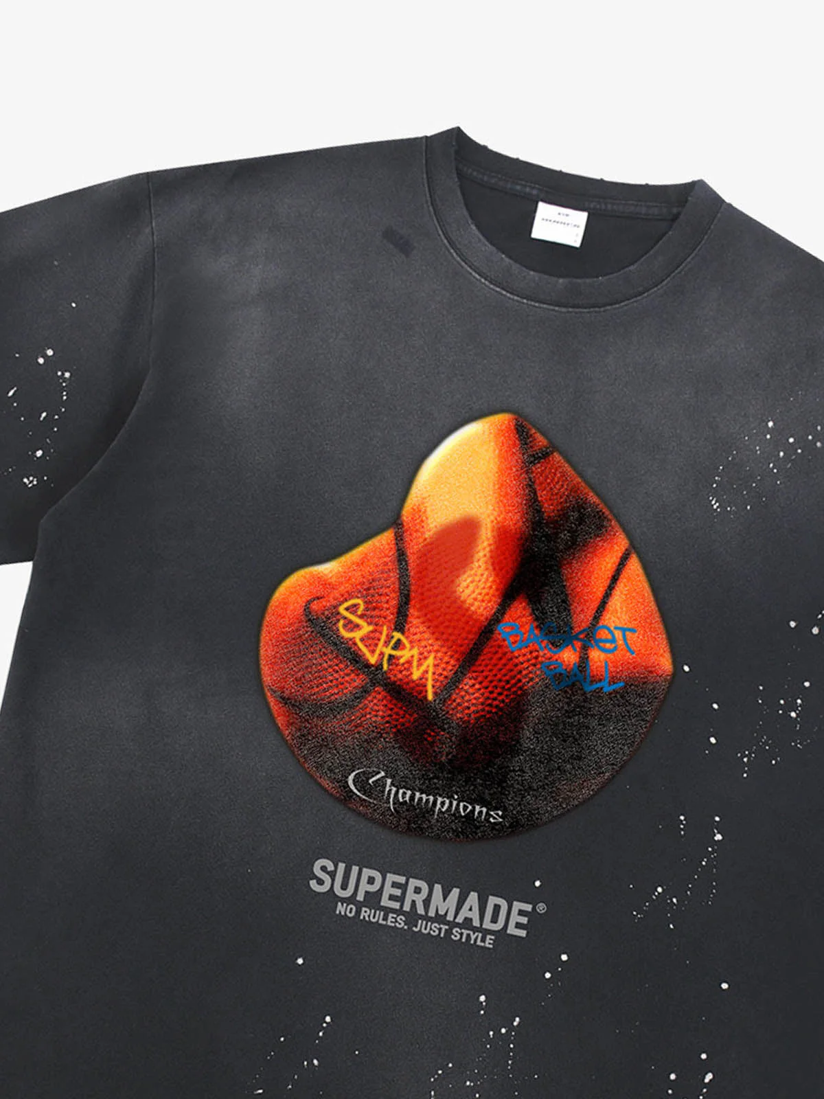 Supermade Abstract Basketball Texture Graphic T-Shirt - Image 10