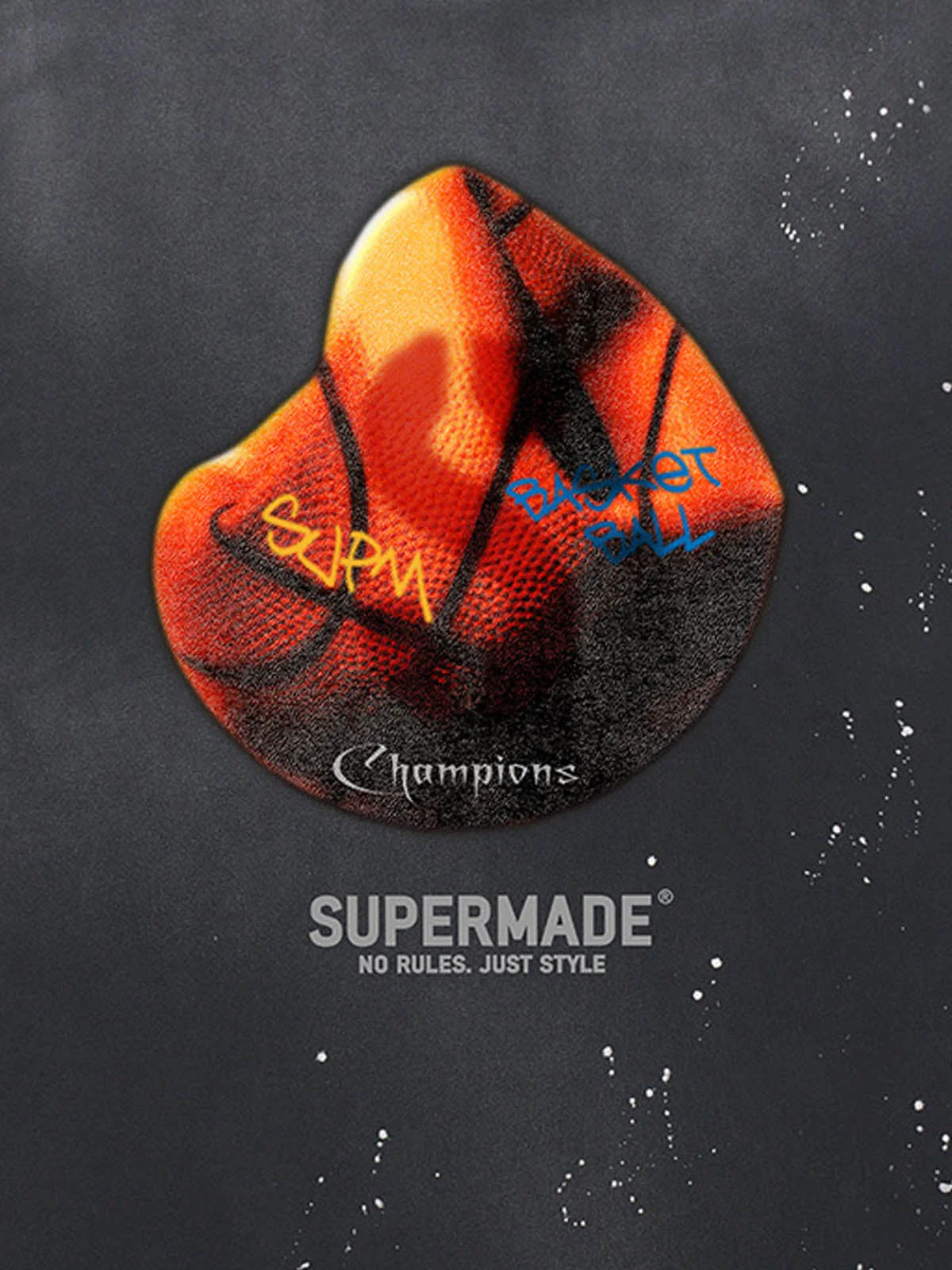 Supermade Abstract Basketball Texture Graphic T-Shirt - Image 11