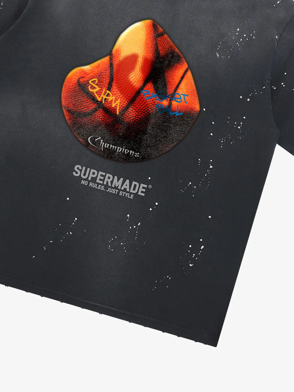 Supermade Abstract Basketball Texture Graphic T-Shirt - Image 12