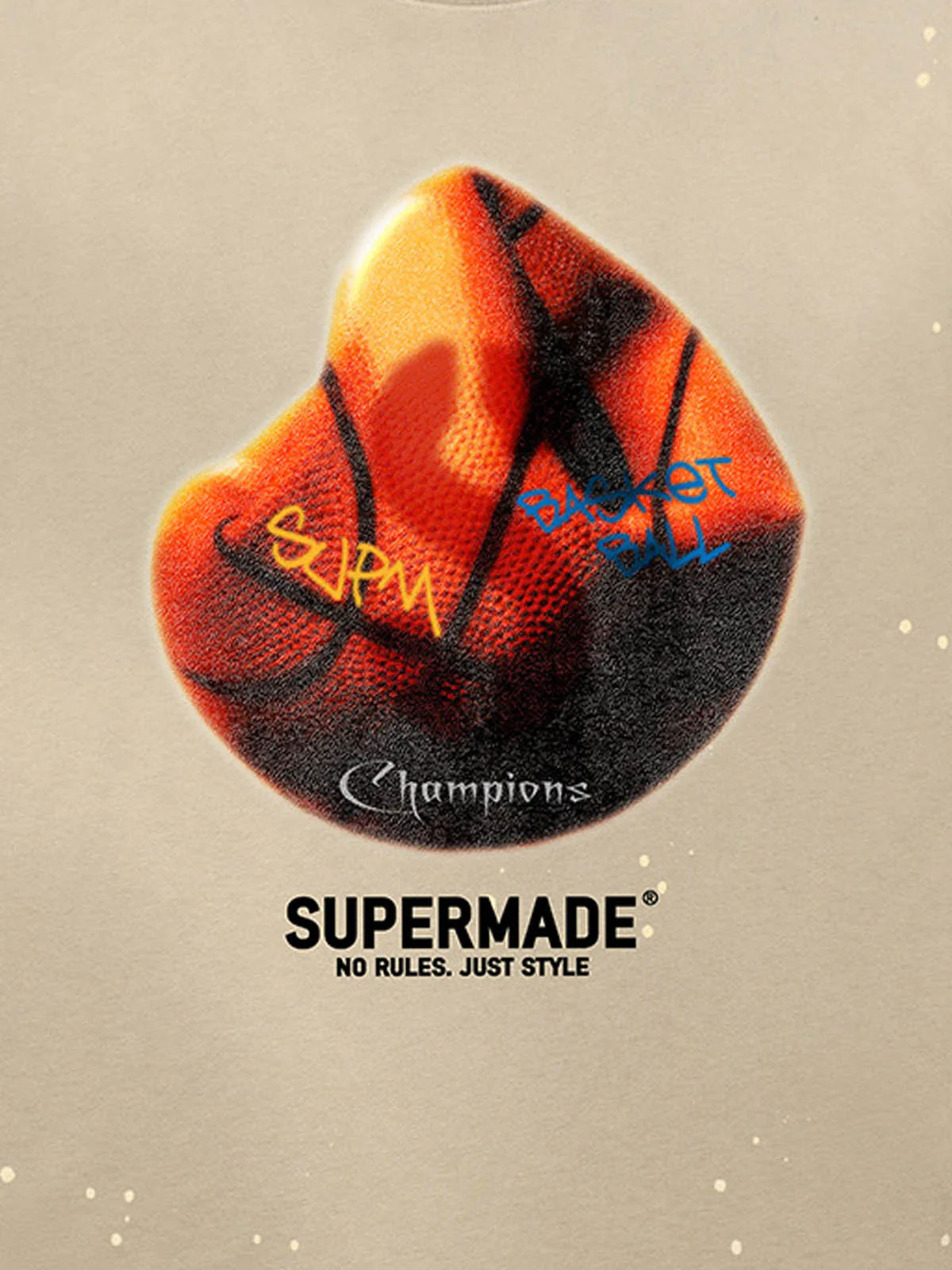 Supermade Abstract Basketball Texture Graphic T-Shirt - Image 7