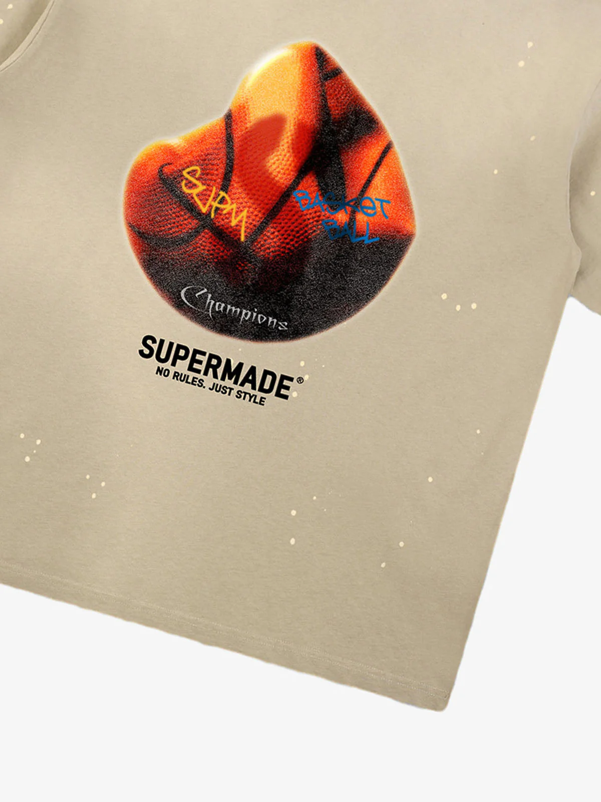 Supermade Abstract Basketball Texture Graphic T-Shirt - Image 8