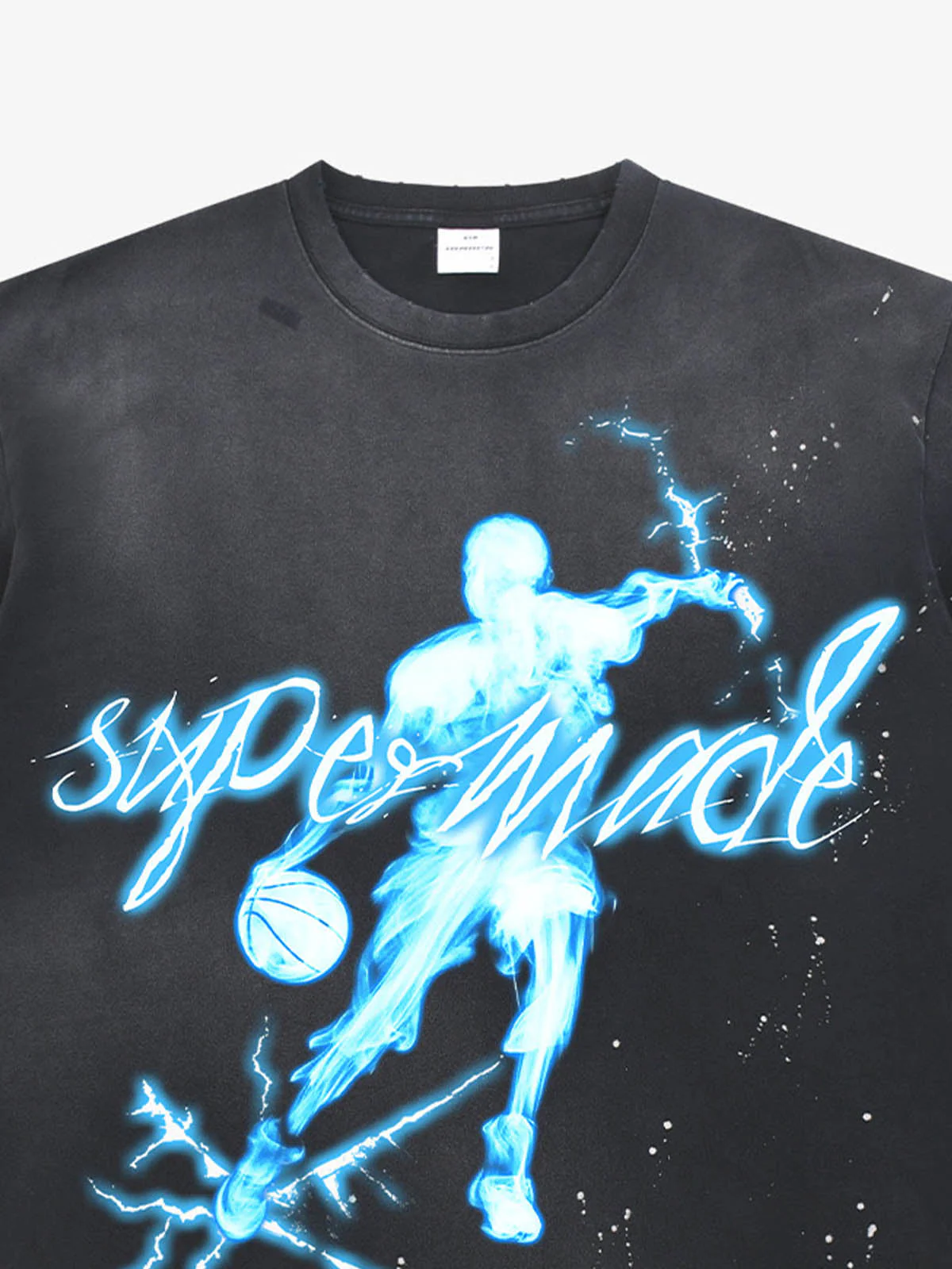 Supermade Energy Burst Basketball Electric Graphic T-Shirt - Image 5