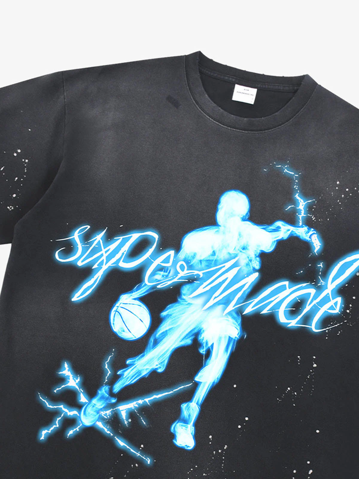 Supermade Energy Burst Basketball Electric Graphic T-Shirt - Image 7