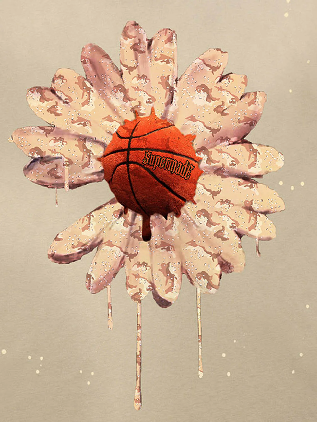 Supermade Floral Basketball Ink Splatter Graphic T-Shirt - Image 14