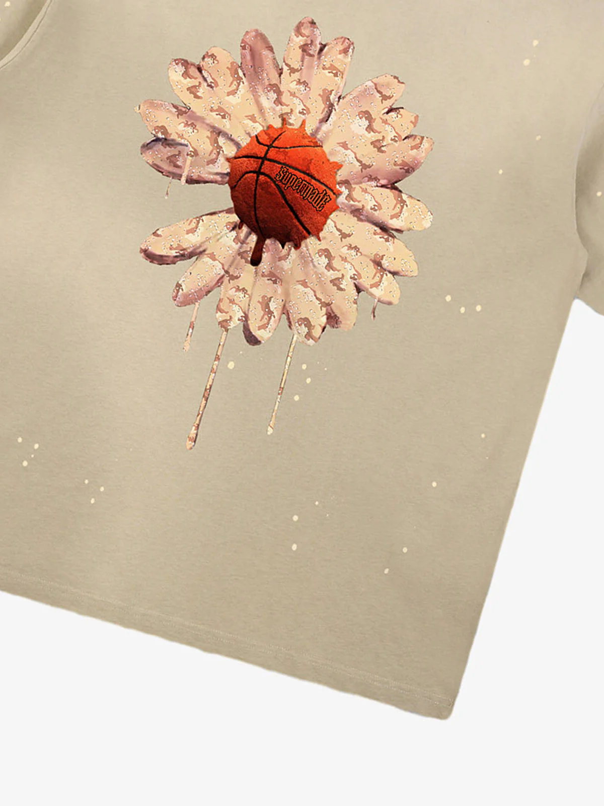 Supermade Floral Basketball Ink Splatter Graphic T-Shirt - Image 16
