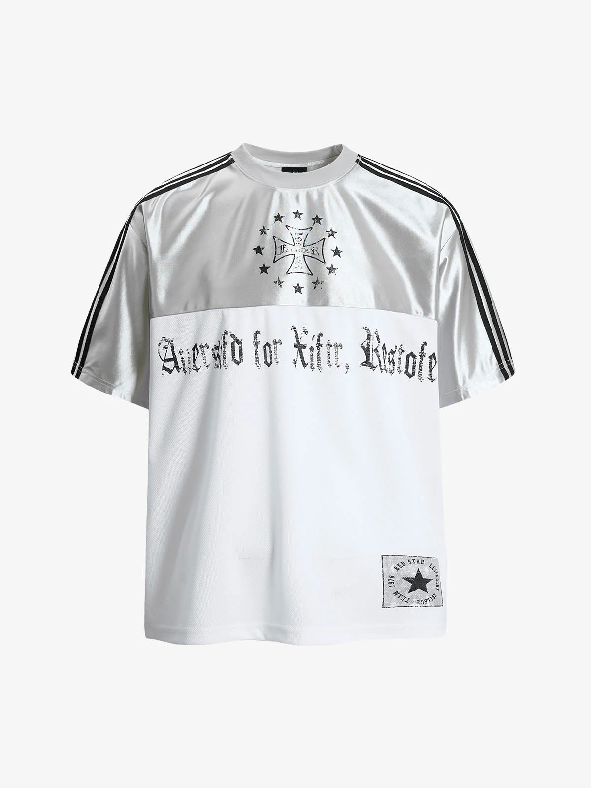 Supermade Gothic Chrome Mixed-Media Retro Jersey - Image 2