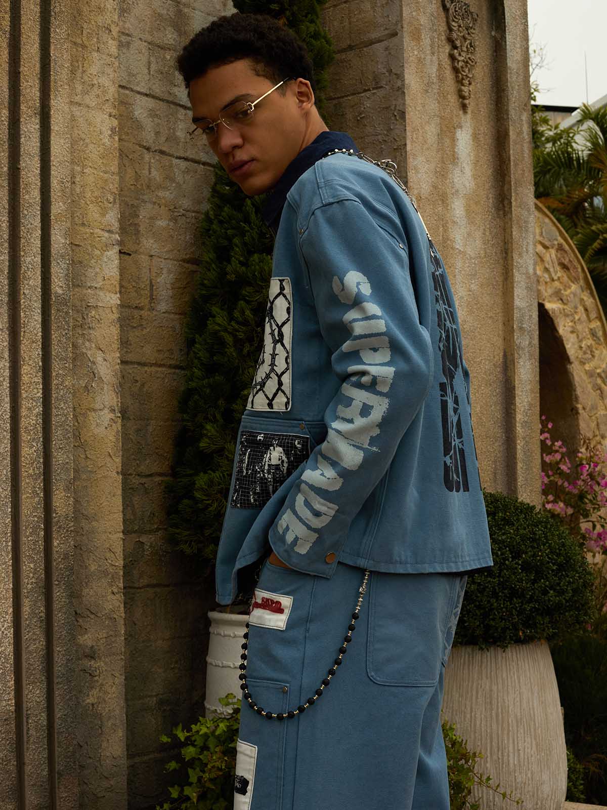 Supermade Multi-Element Appliqué Patchwork Denim Suit - 2593 - Image 14