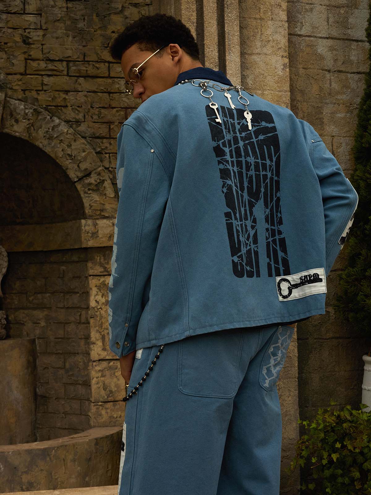 Supermade Multi-Element Appliqué Patchwork Denim Suit - 2593 - Image 15