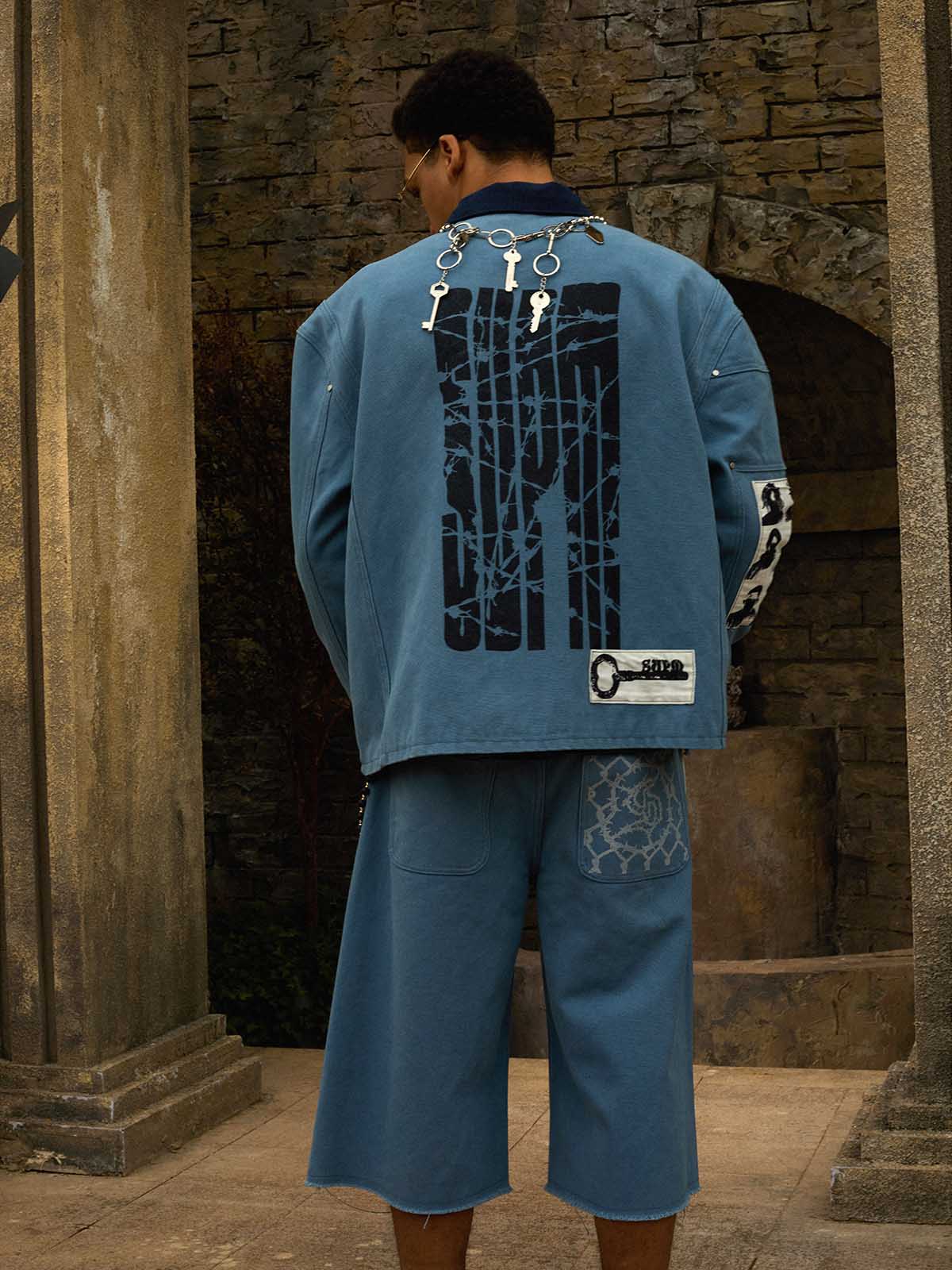 Supermade Multi-Element Appliqué Patchwork Denim Suit - 2593 - Image 17