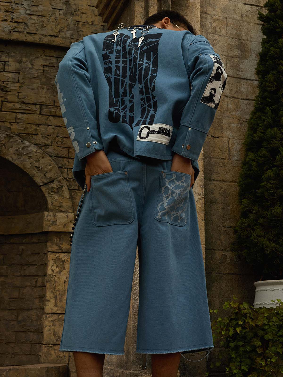 Supermade Multi-Element Appliqué Patchwork Denim Suit - 2593 - Image 18
