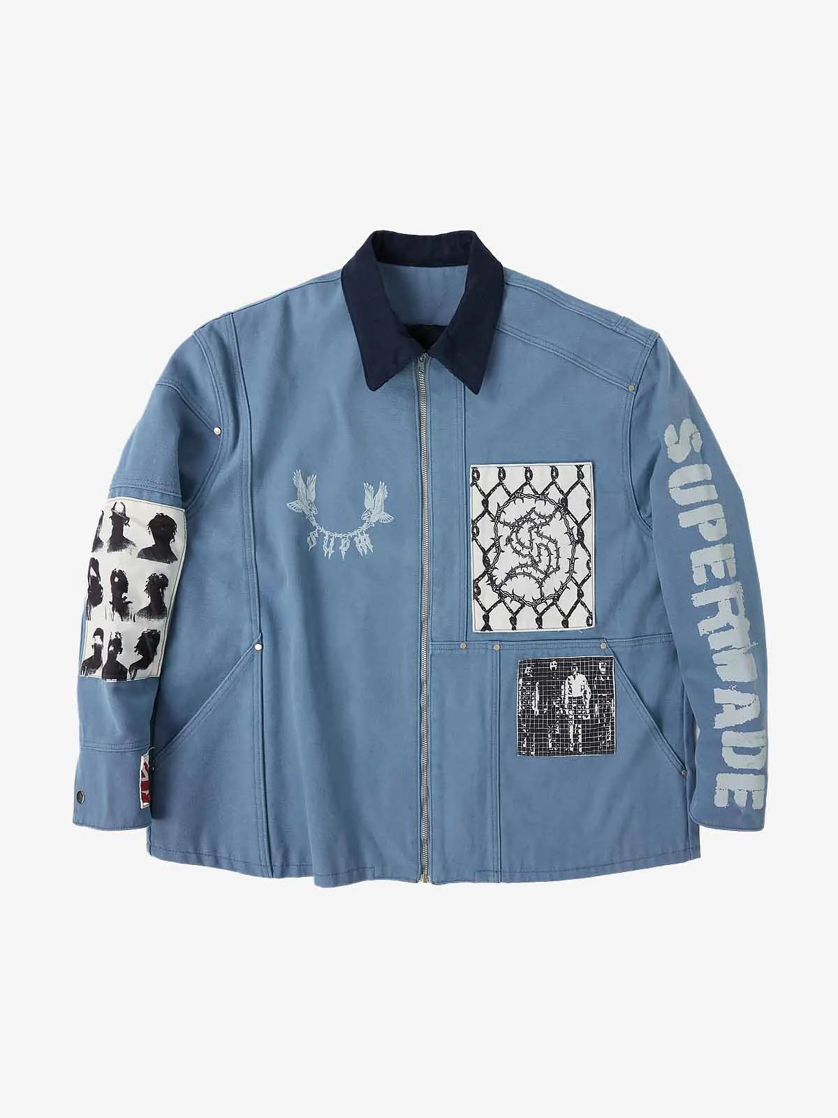 Supermade Multi-Element Appliqué Patchwork Denim Suit - 2593 - Image 20