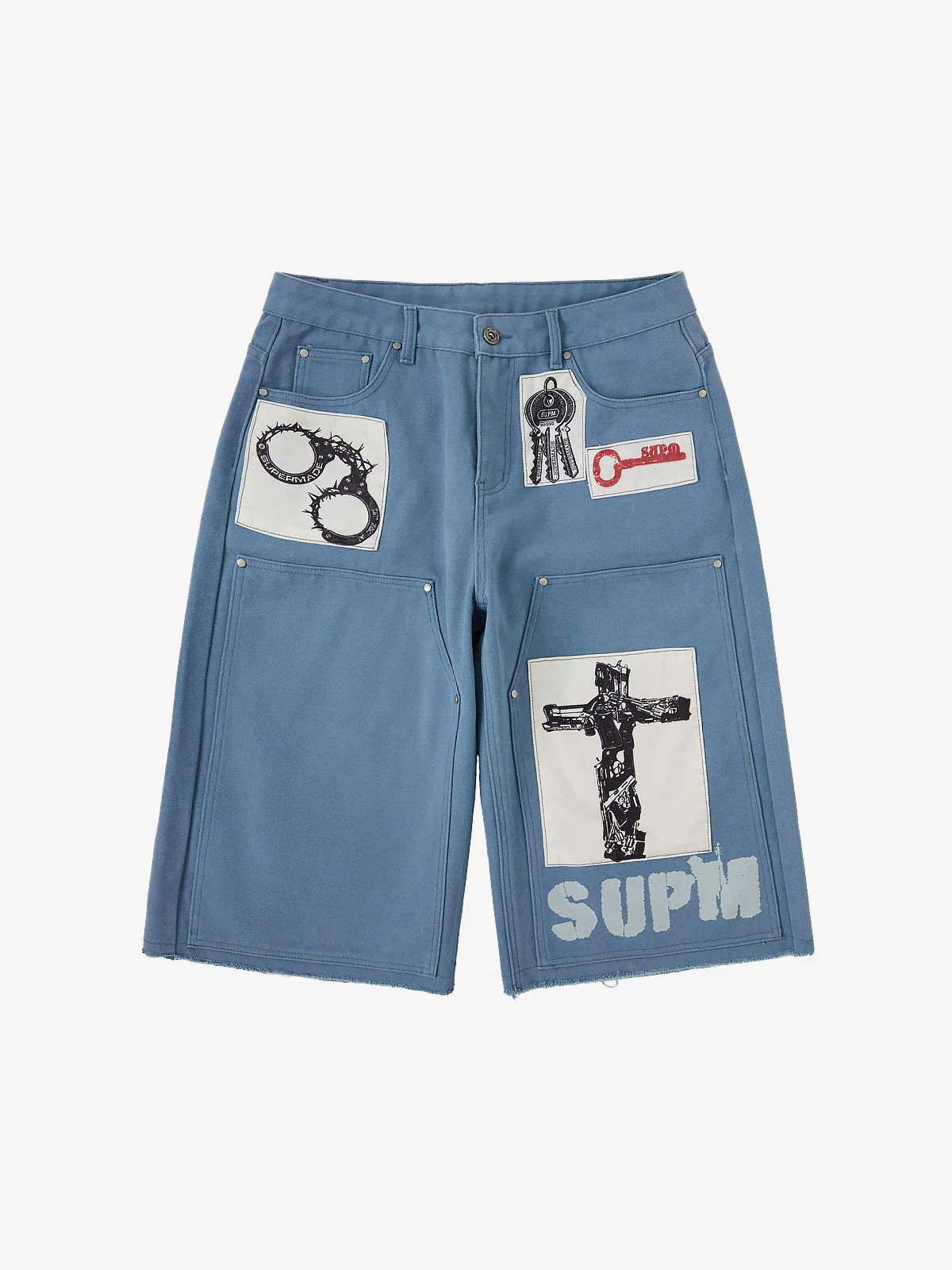 Supermade Multi-Element Appliqué Patchwork Denim Suit - 2593 - Image 21