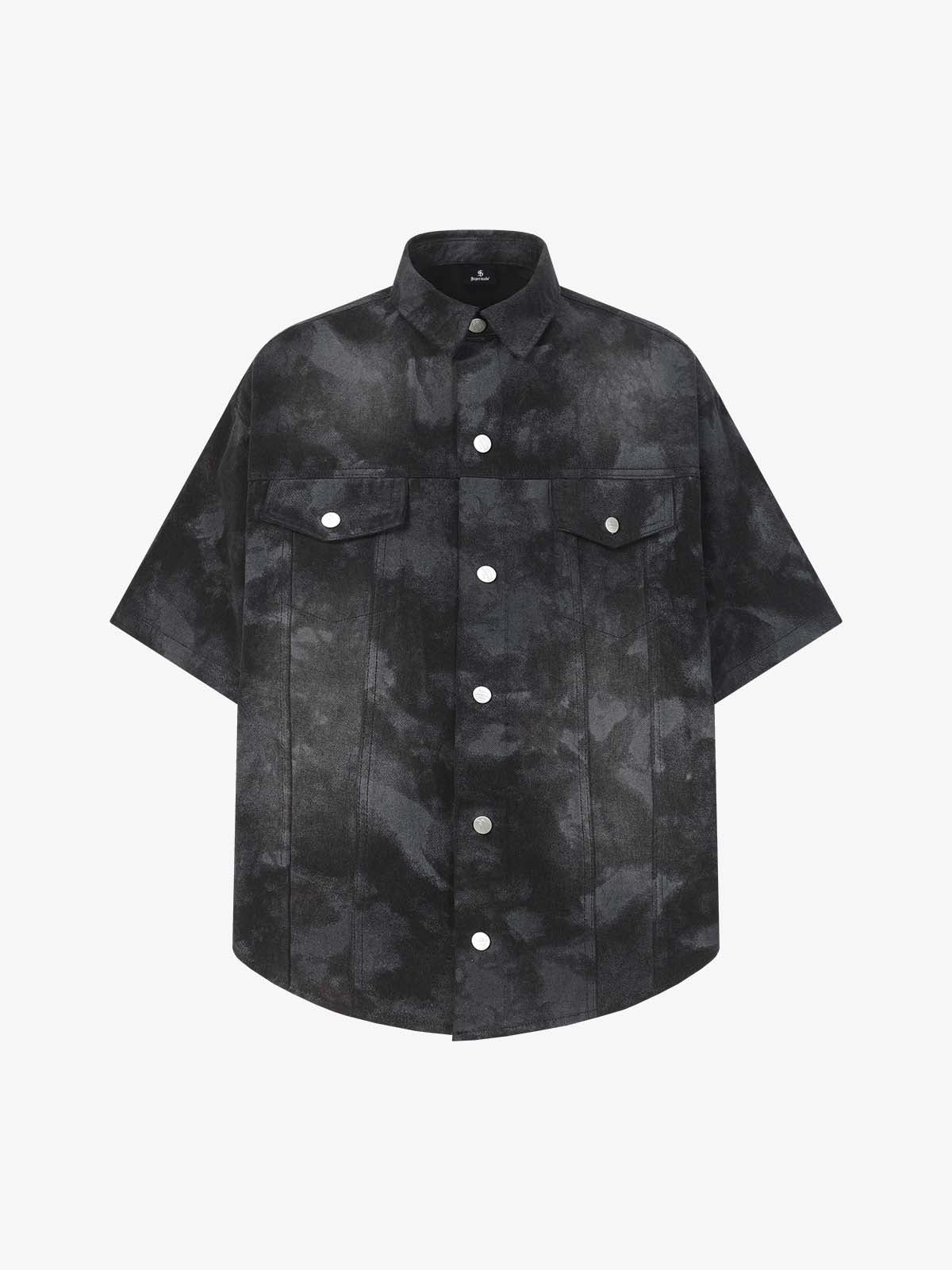 Supermade Signature Tie-Dye Acid Wash Pleated Shirt