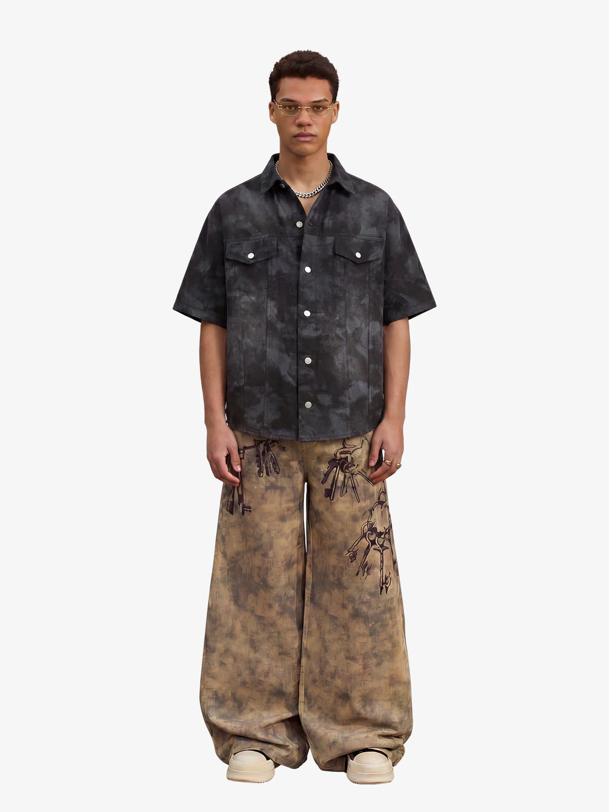 Supermade Signature Tie-Dye Acid Wash Pleated Shirt - Image 3