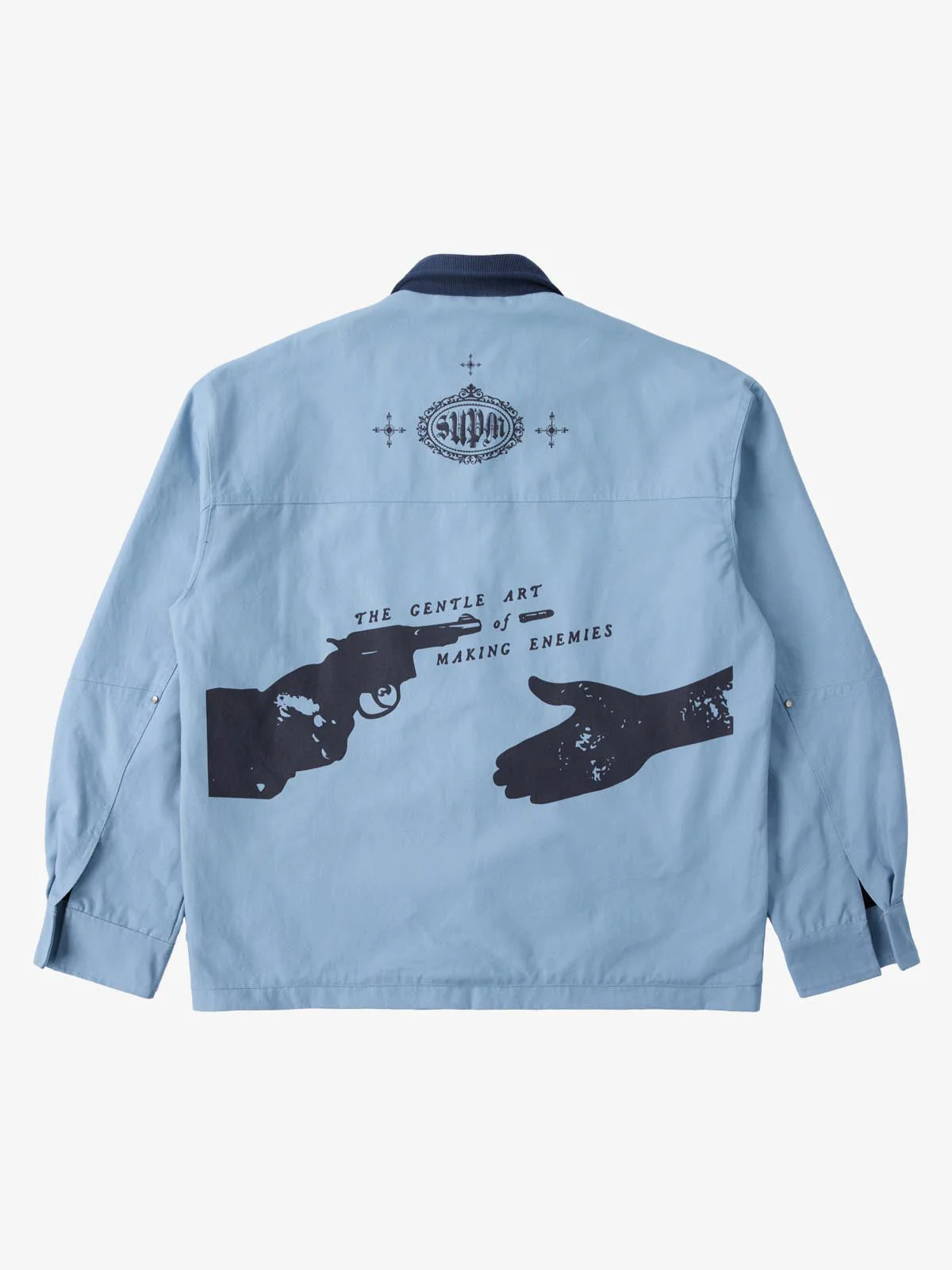Supermade Slogan Print Color-Blocked Embroidered Retro Canvas Jacket - Image 16
