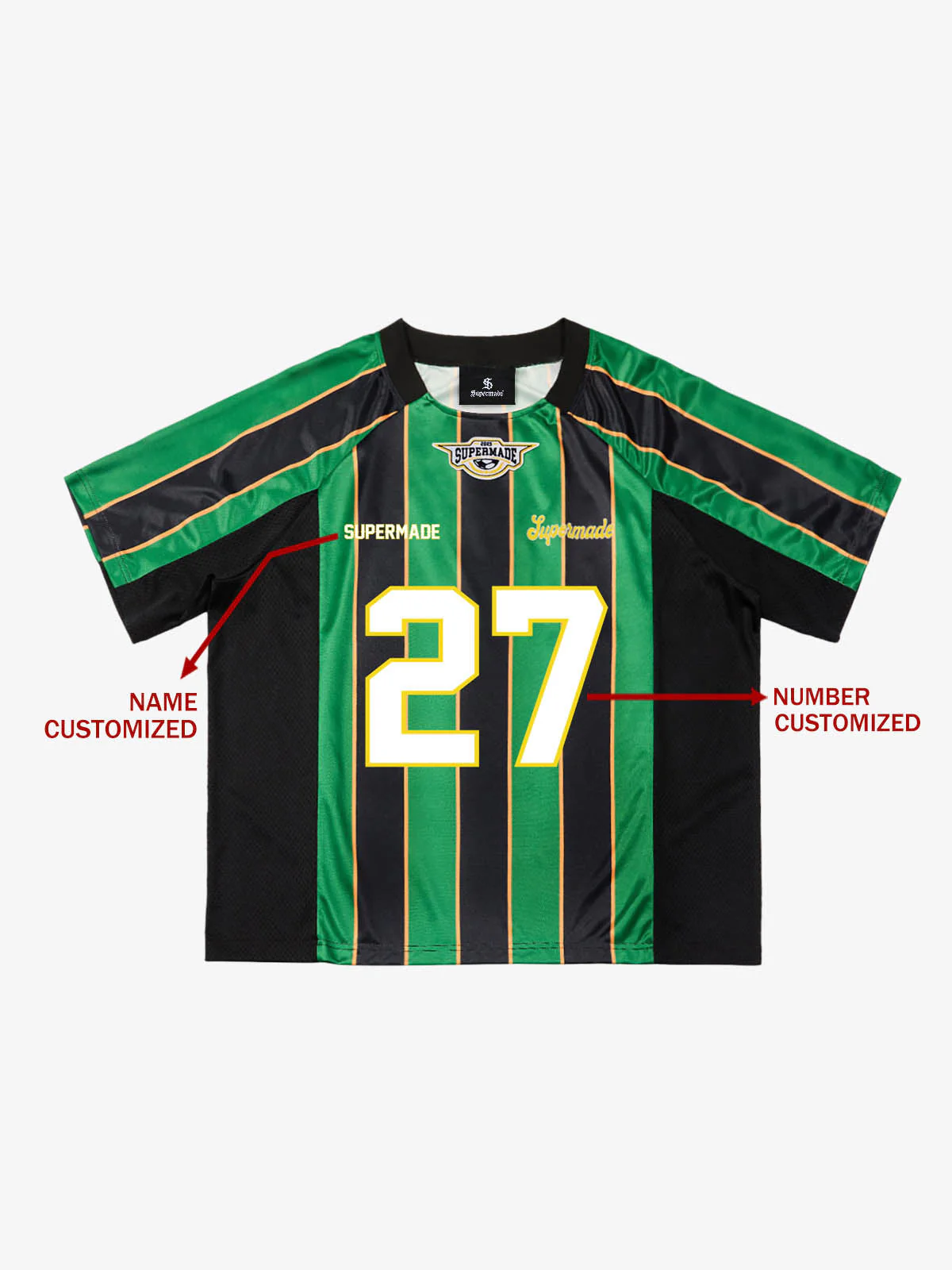 Original Retro Striped Spliced Sports Jersey T-Shirt - 2422 - Image 4