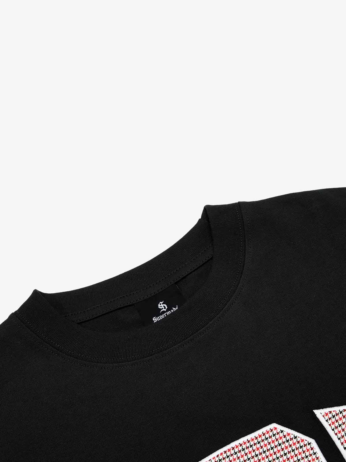 Supermade "SUPM" Houndstooth Varsity Graphic T-Shirt - Image 12