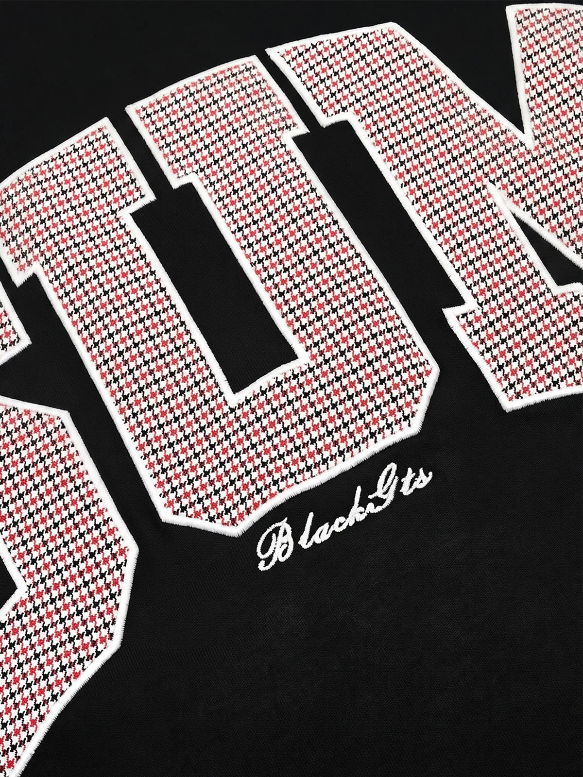 Supermade "SUPM" Houndstooth Varsity Graphic T-Shirt - Image 13