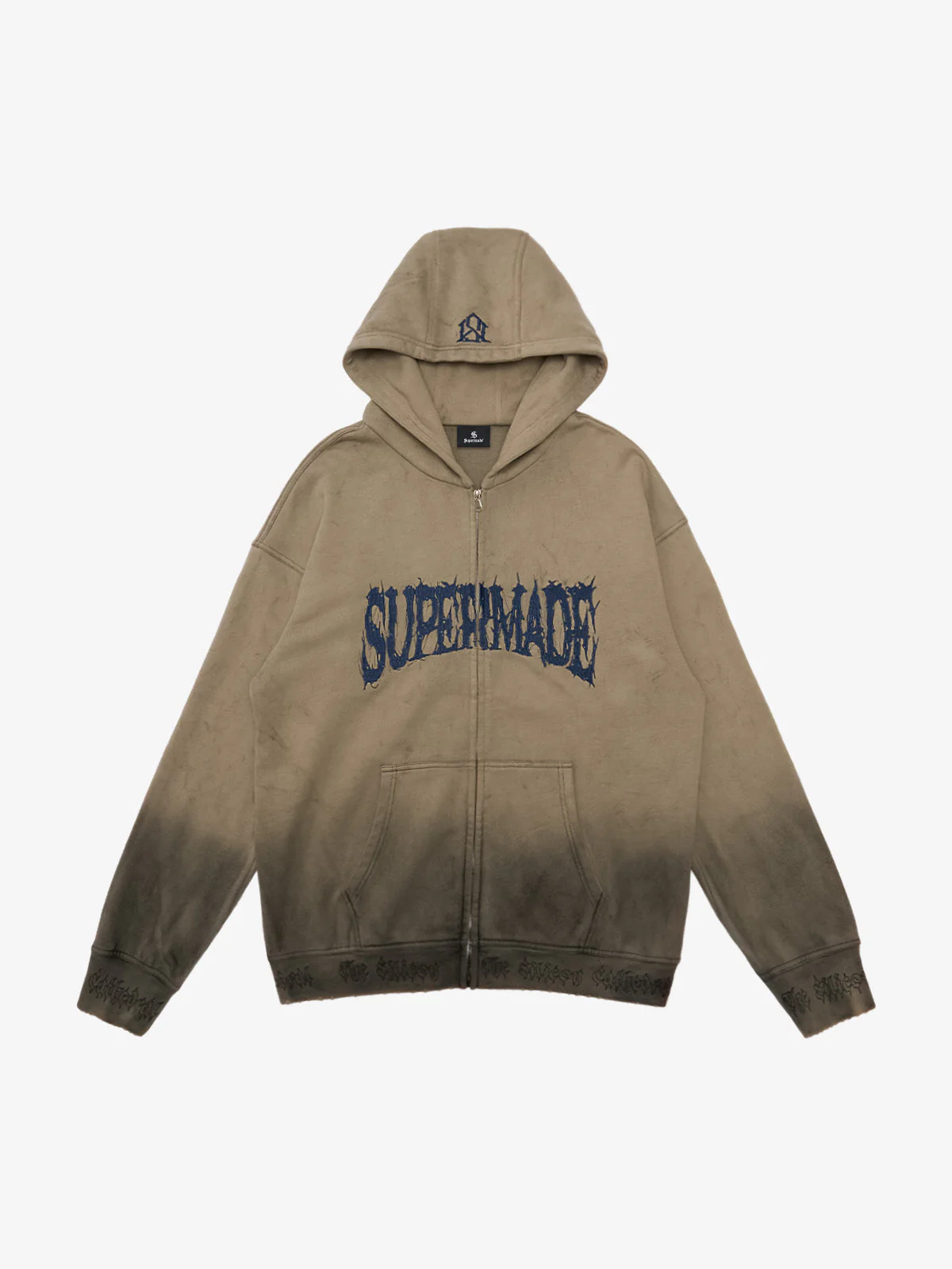 SUPERMADE Thorn Embroidery Zip Hoodie