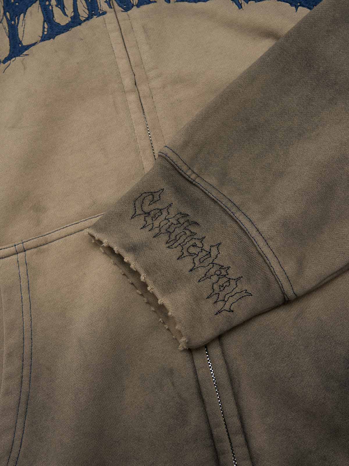 SUPERMADE Thorn Embroidery Zip Hoodie - Image 8