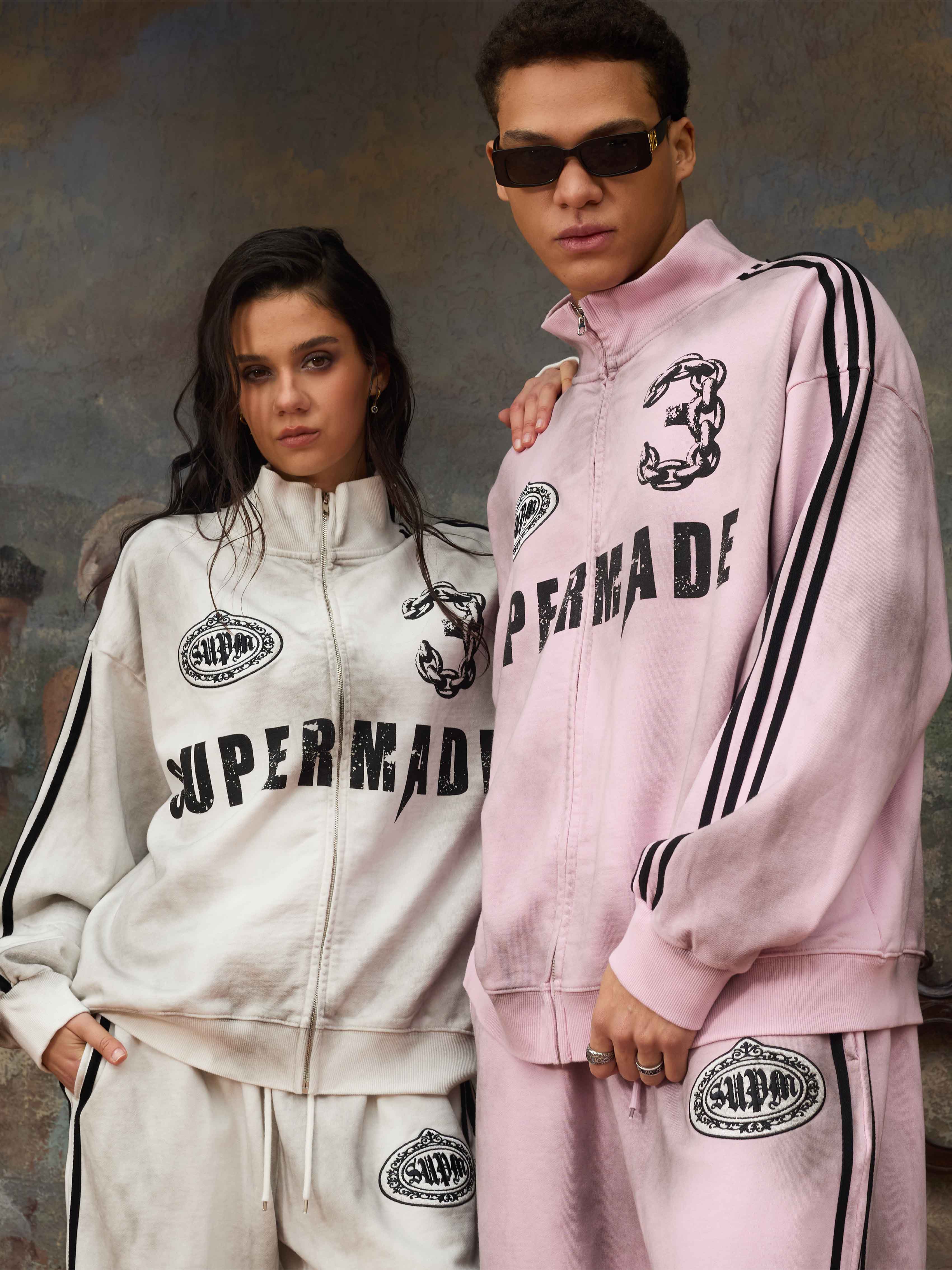 Supermade Vintage Distressed NO.3 Stand Collar Tracksuit - 2591 - Image 10