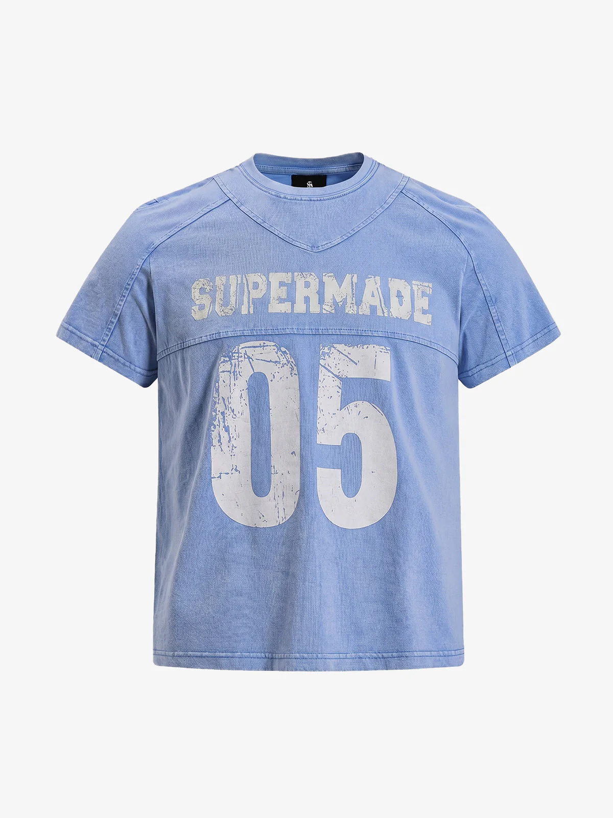 Supermade Vintage Wash "05" Graphic Football Jersey T-Shirt - Image 2