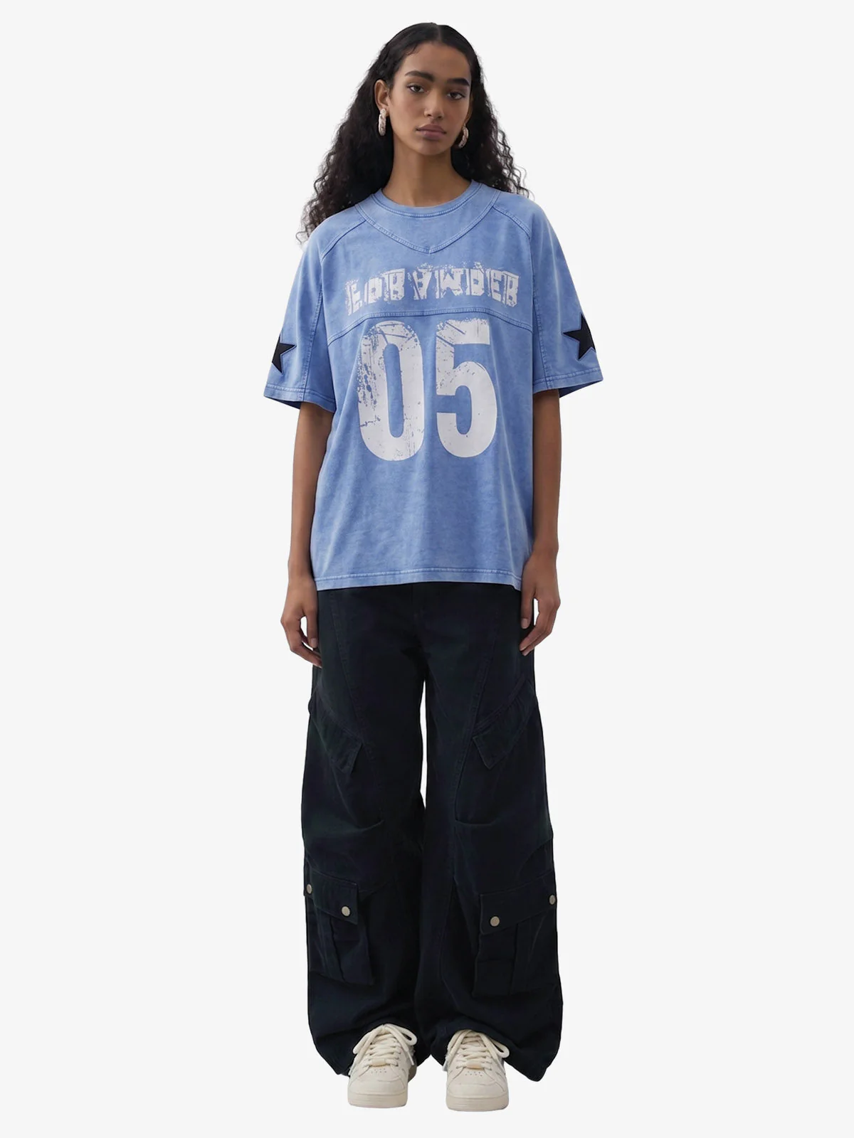 Supermade Vintage Wash "05" Graphic Football Jersey T-Shirt - Image 4
