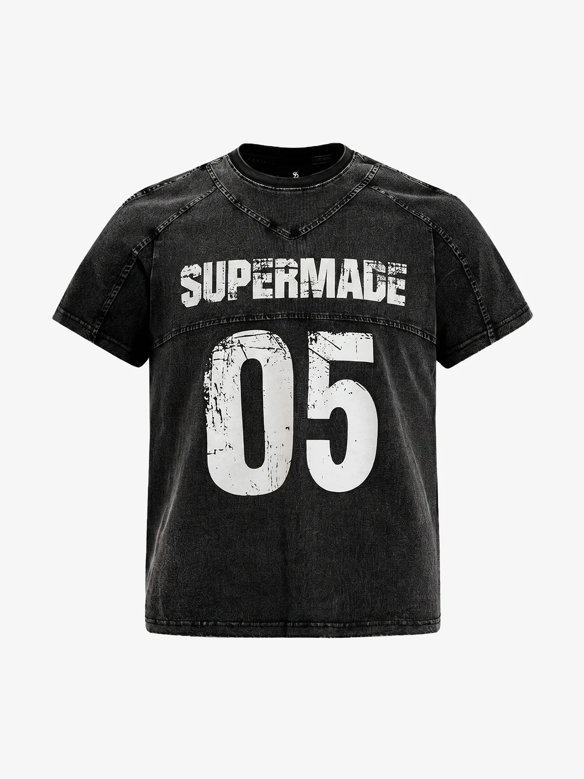 Supermade Vintage Wash "05" Graphic Football Jersey T-Shirt - Image 6
