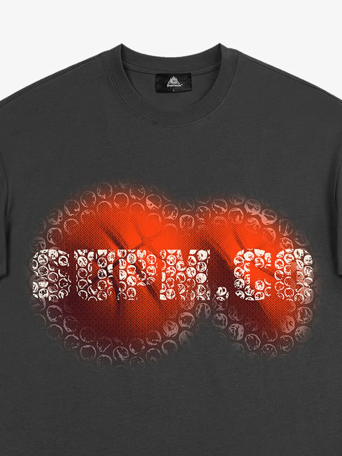 SUPM Foam Texture Basketball Pattern Graphic T-Shirt - Image 13