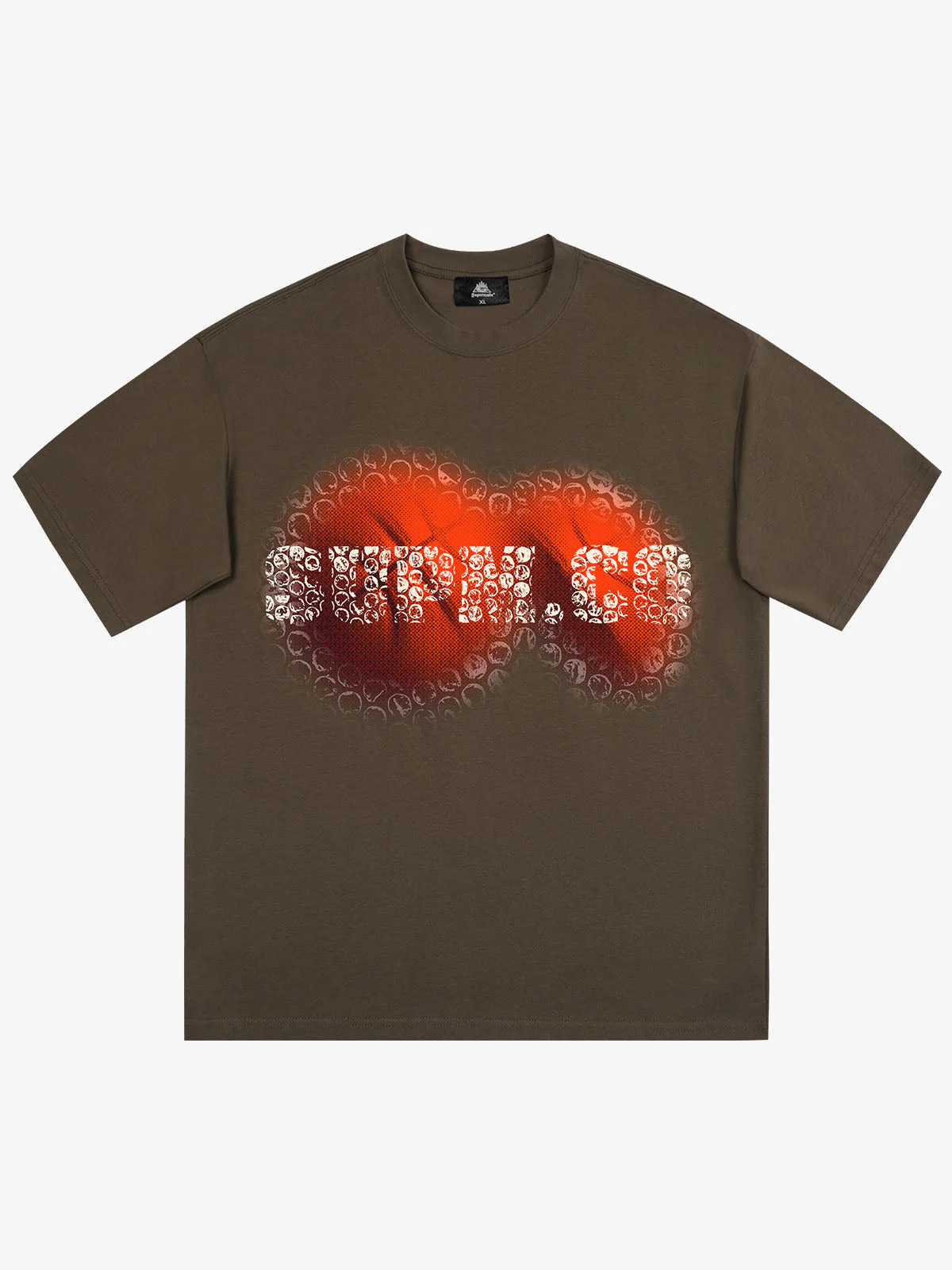SUPM Foam Texture Basketball Pattern Graphic T-Shirt - Image 4