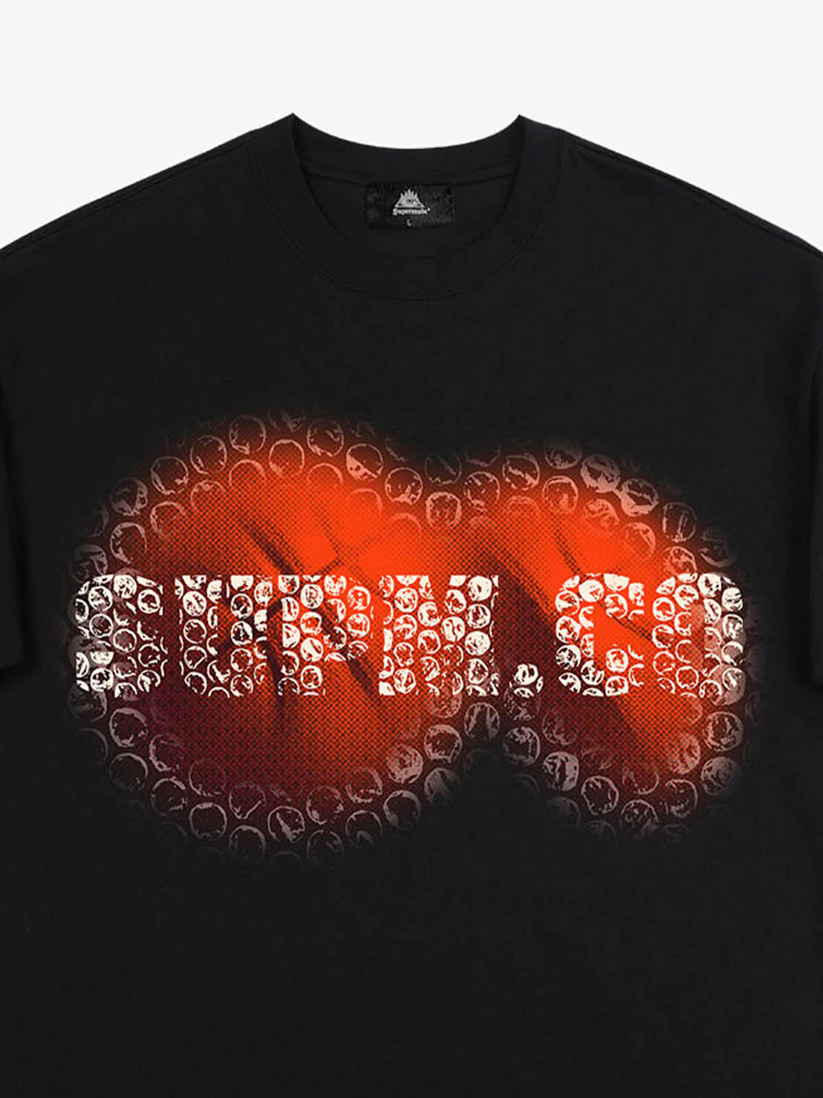 SUPM Foam Texture Basketball Pattern Graphic T-Shirt - Image 5