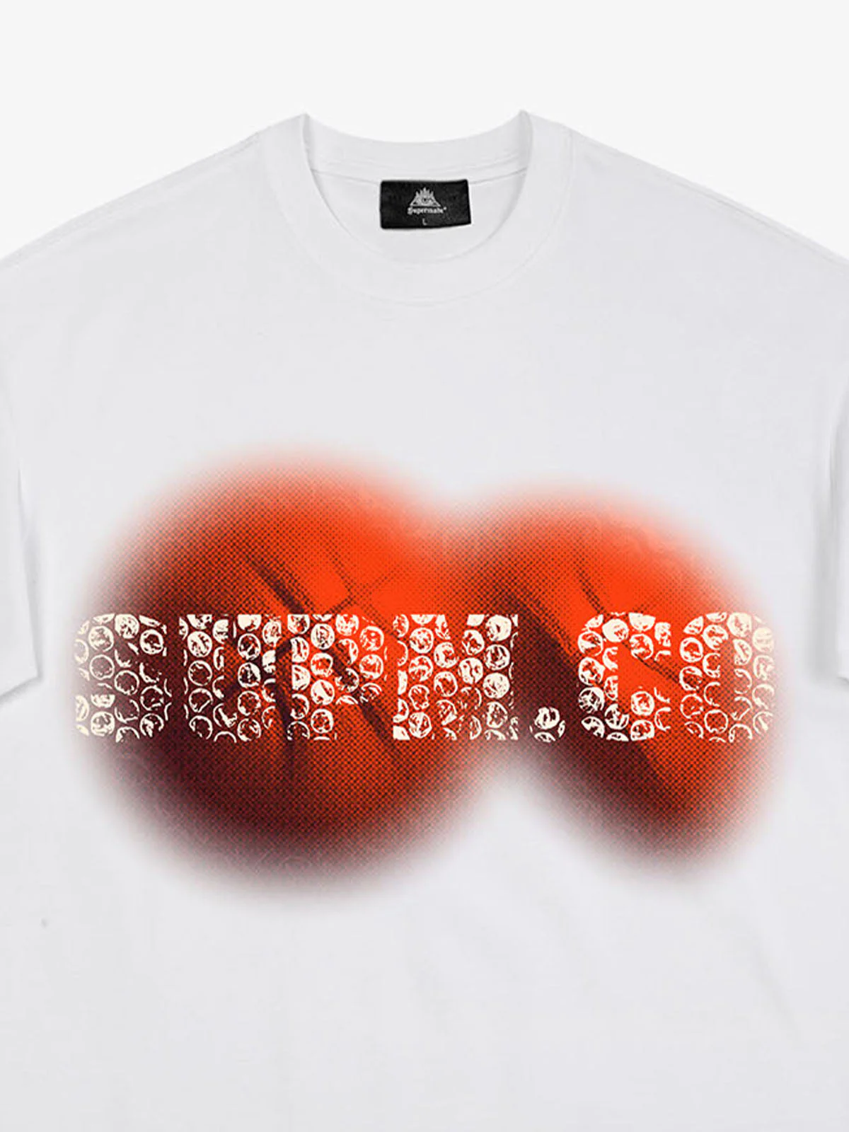 SUPM Foam Texture Basketball Pattern Graphic T-Shirt - Image 9