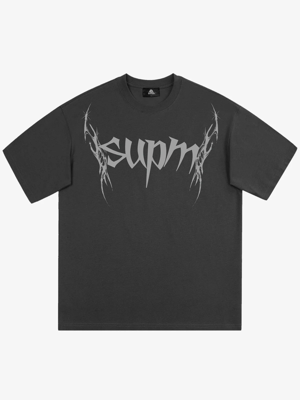 SUPM Gothic Sharp Letter Graphic T-Shirt - Image 2